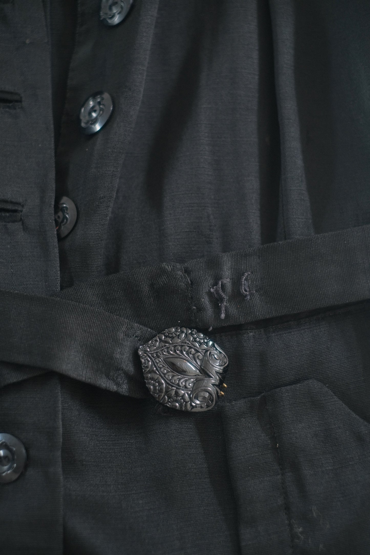 1930s Satin Button Up