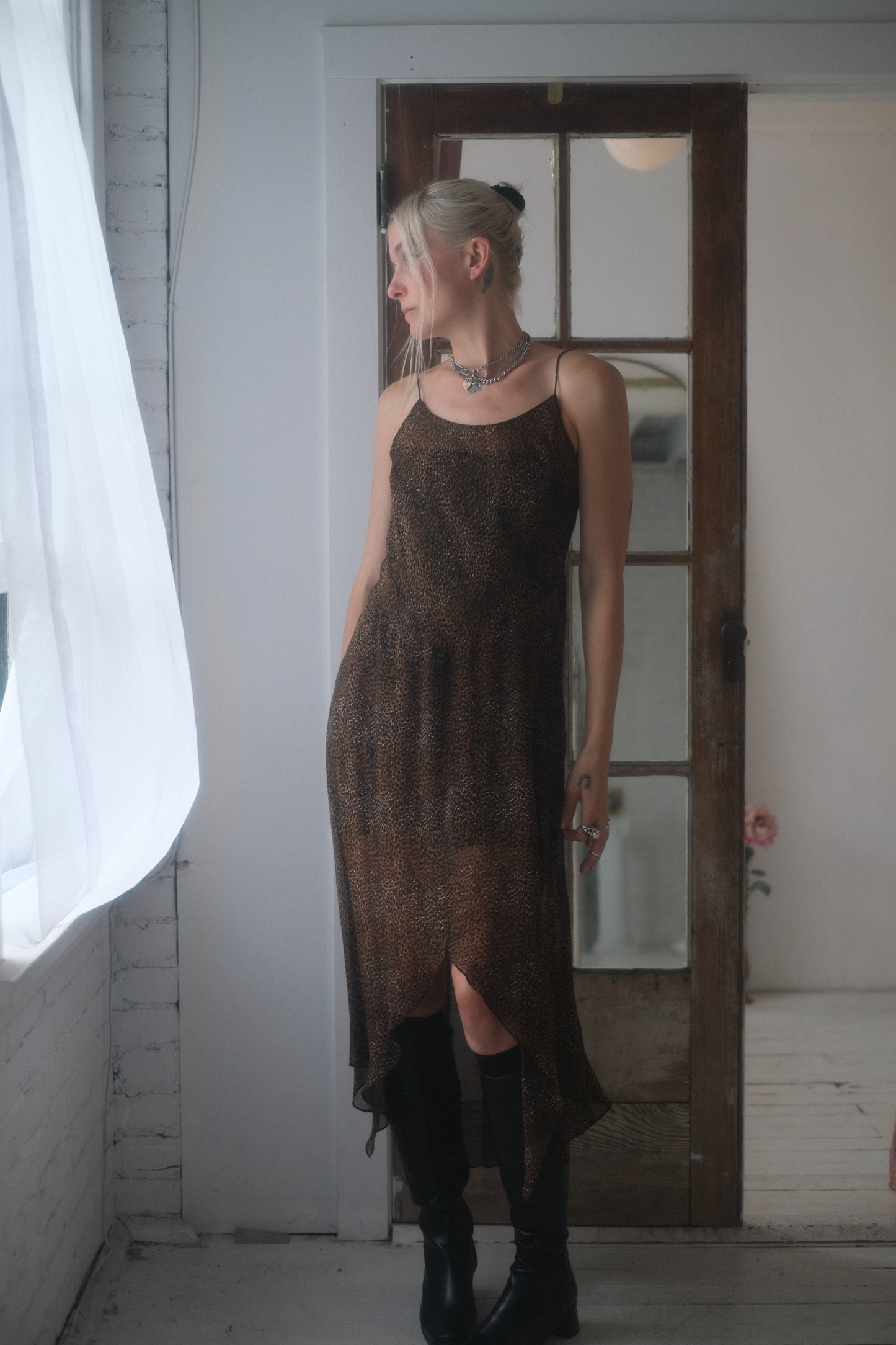 2000s Sheer Leopard Dress