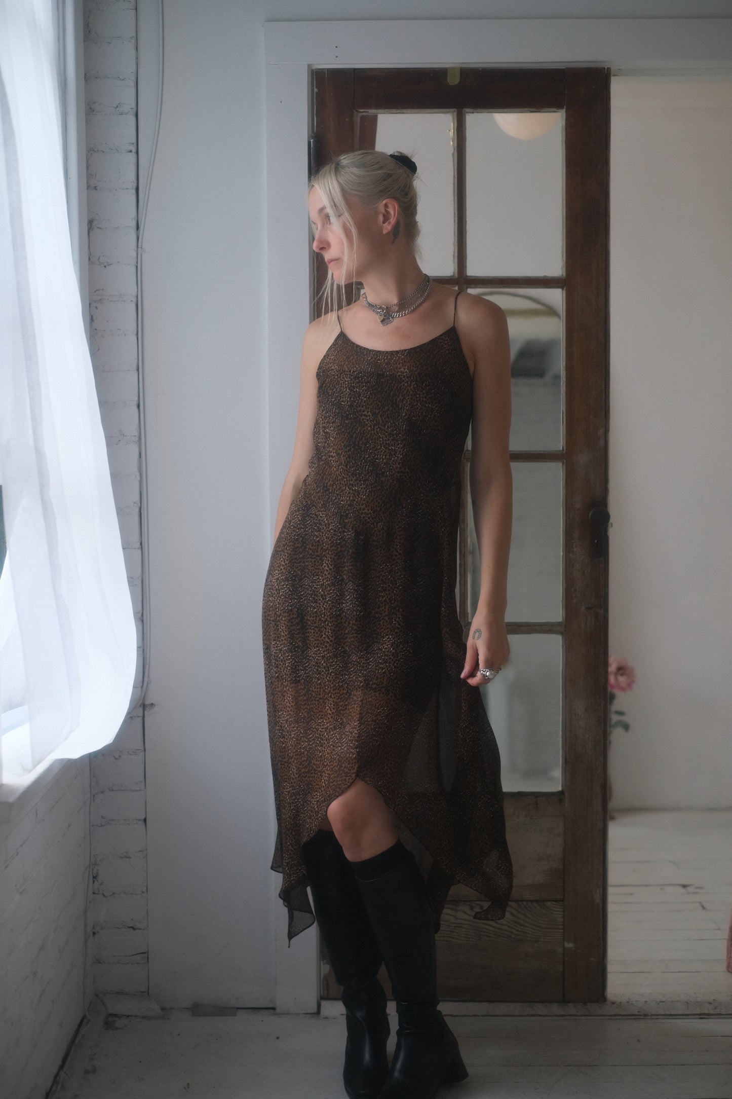 2000s Sheer Leopard Dress