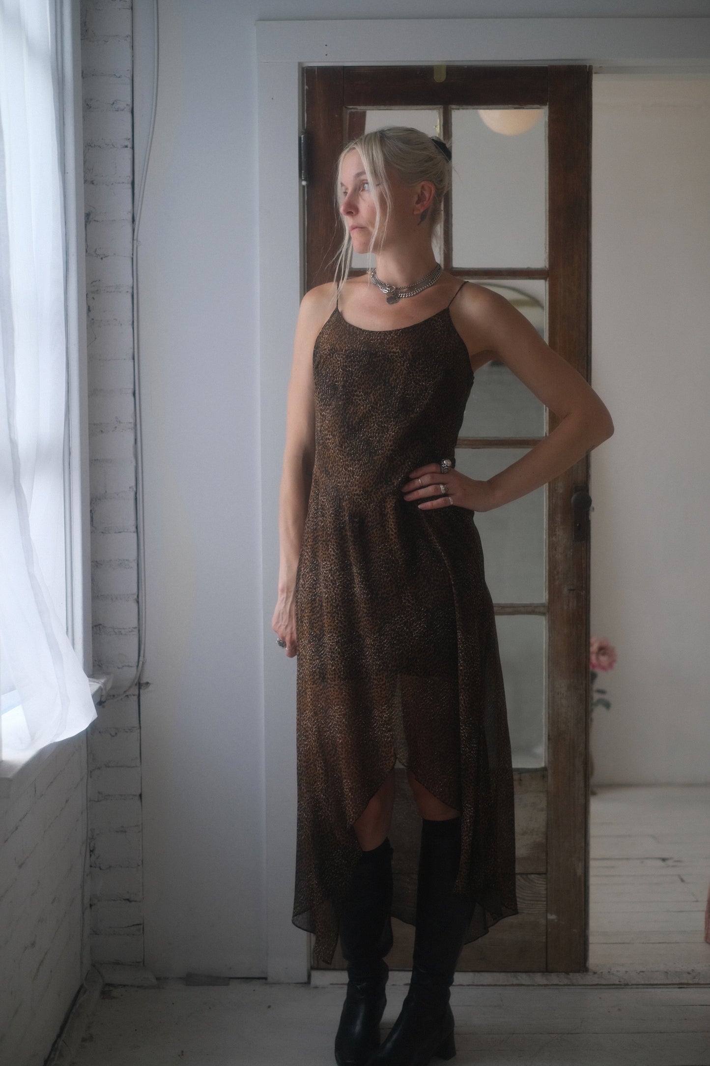 2000s Sheer Leopard Dress