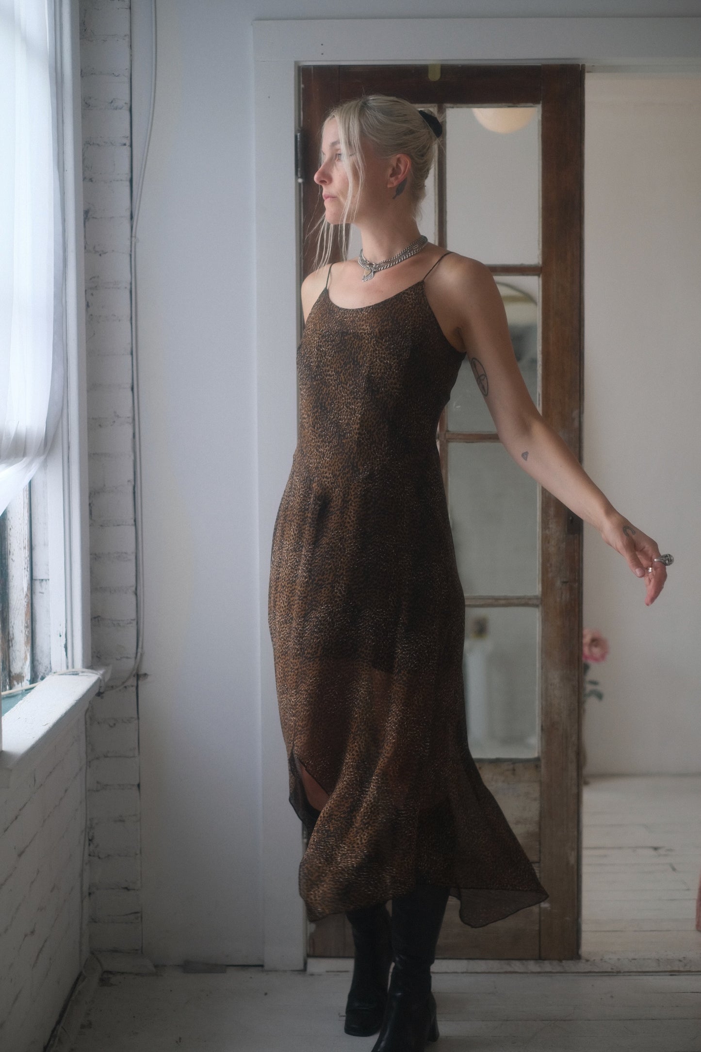 2000s Sheer Leopard Dress