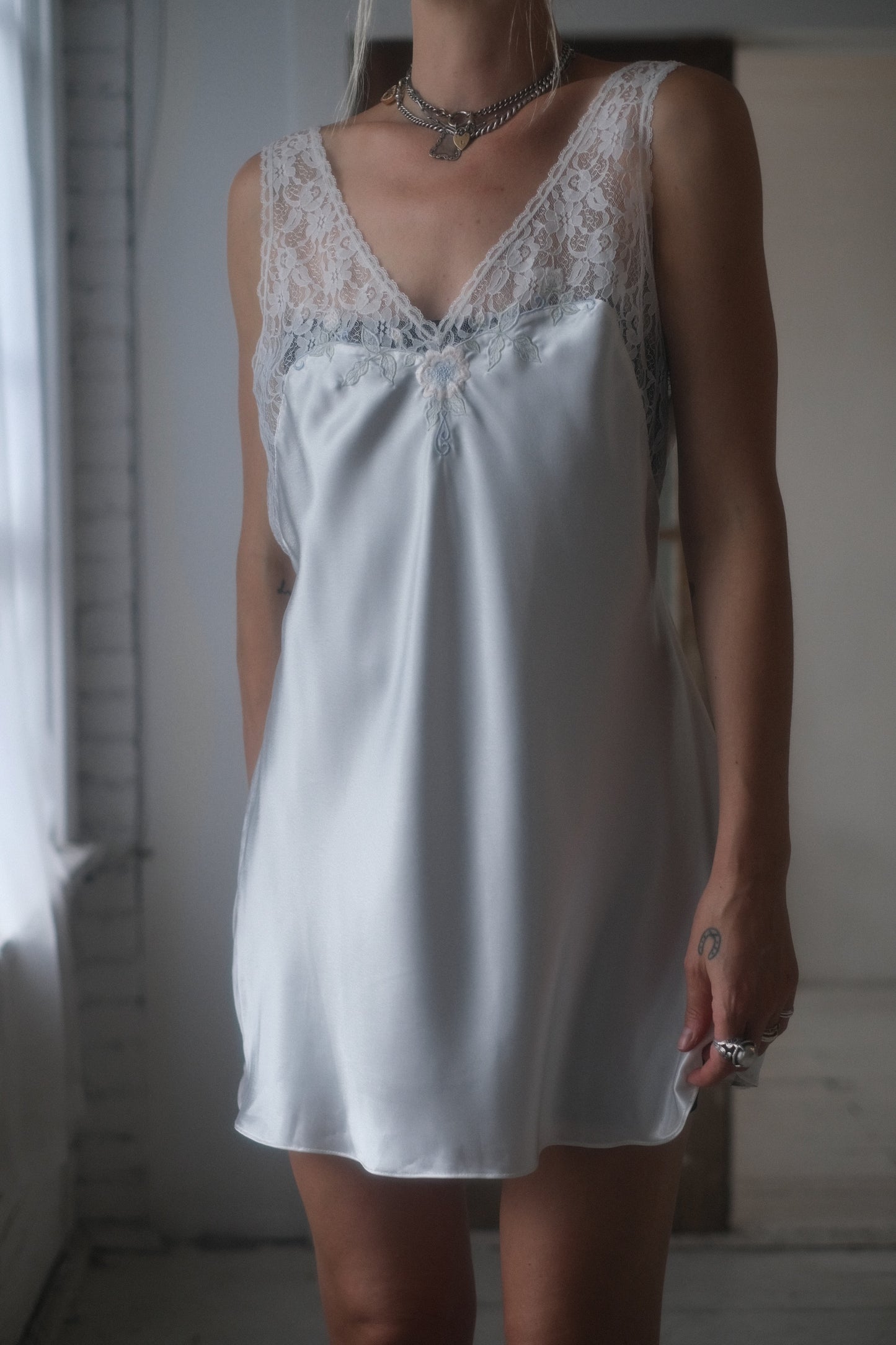 1980s Lace + Satin Slip