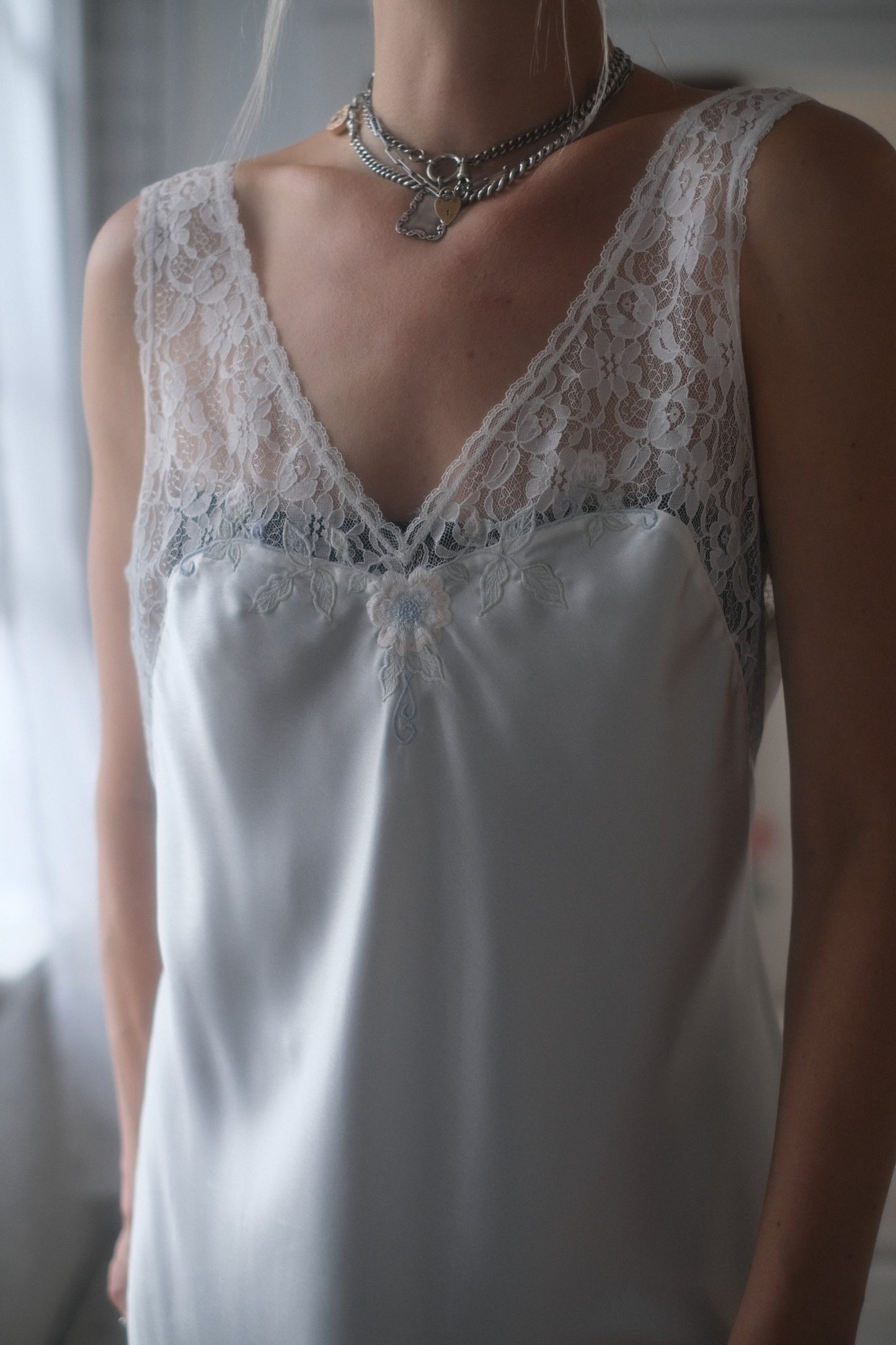1980s Lace + Satin Slip