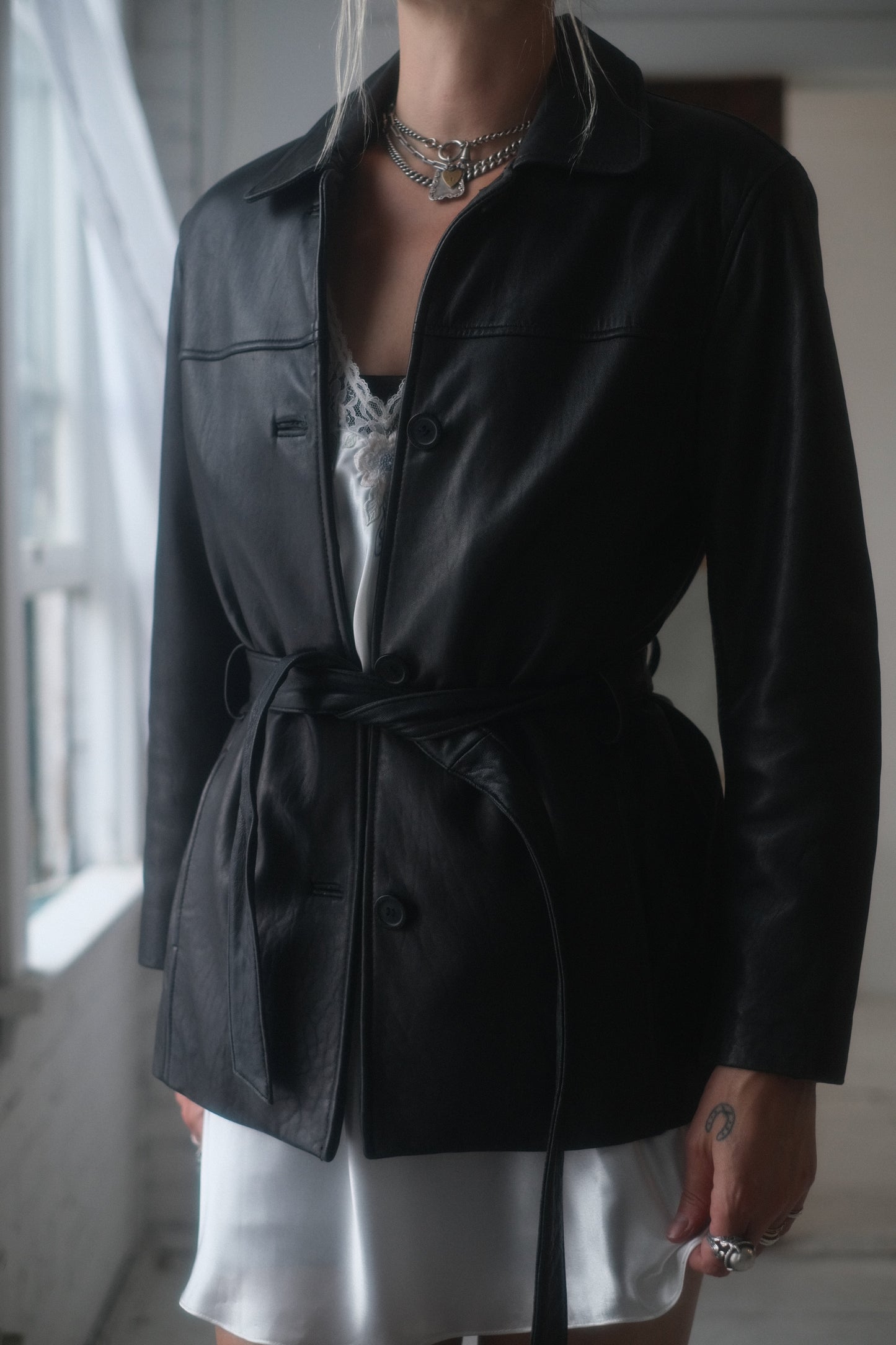 1990s Belted Leather Jacket