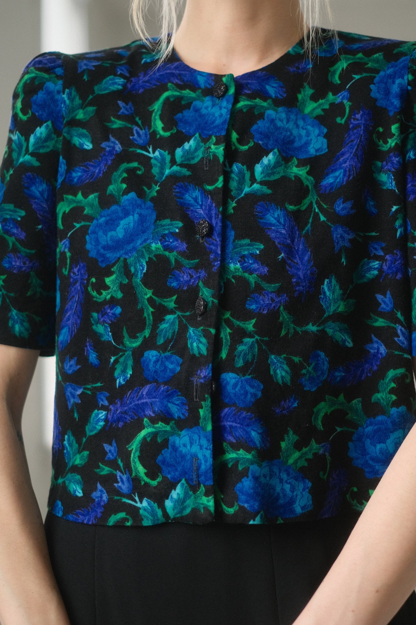 1980s Night Flowers Top