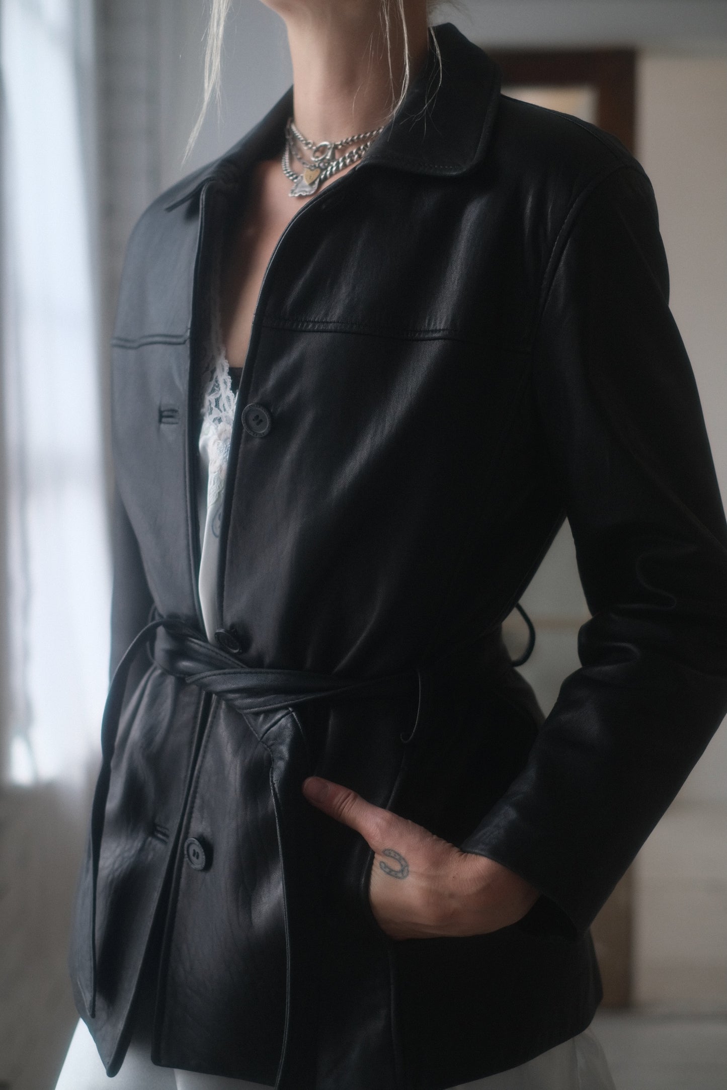 1990s Belted Leather Jacket