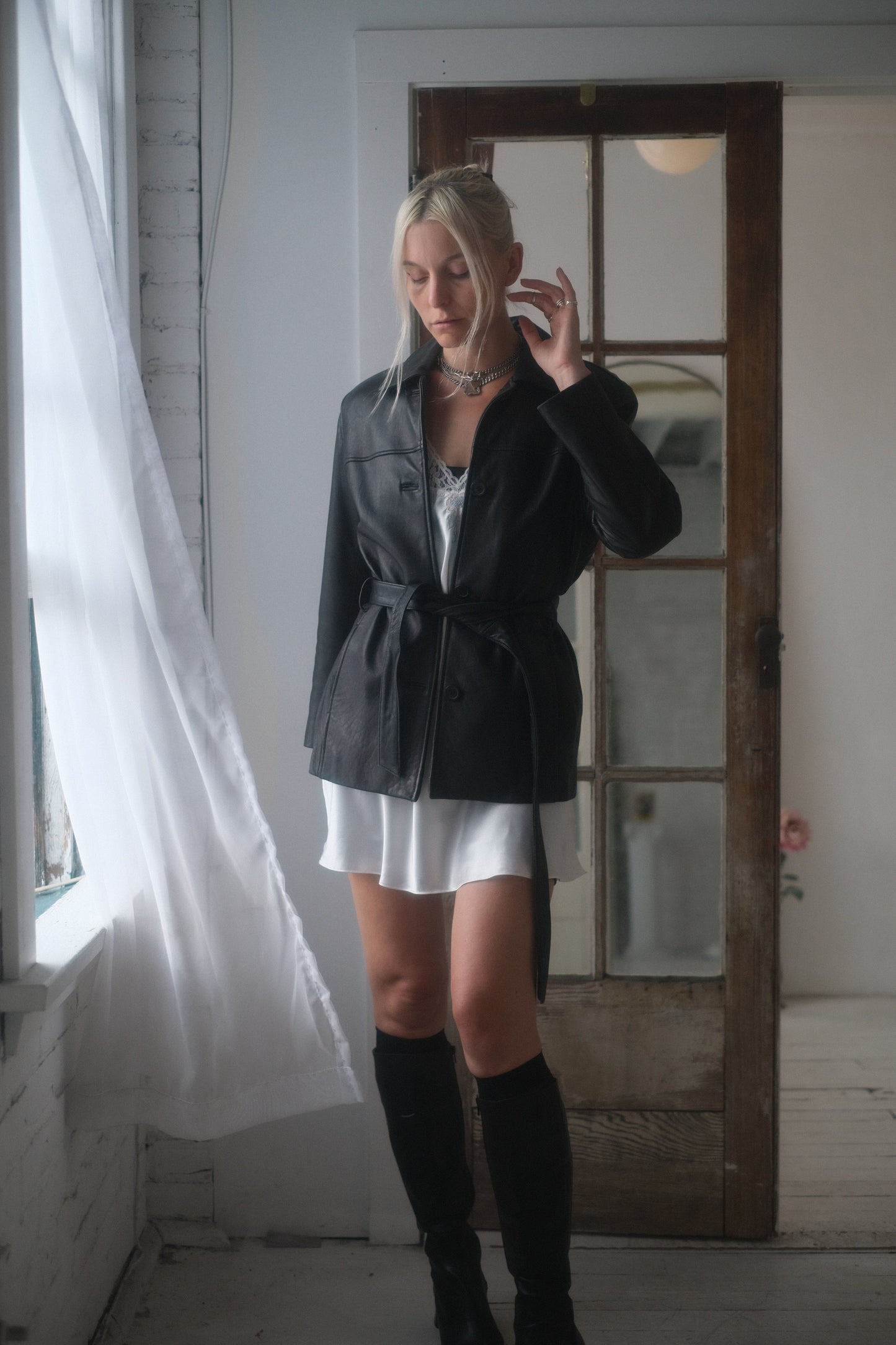 1990s Belted Leather Jacket