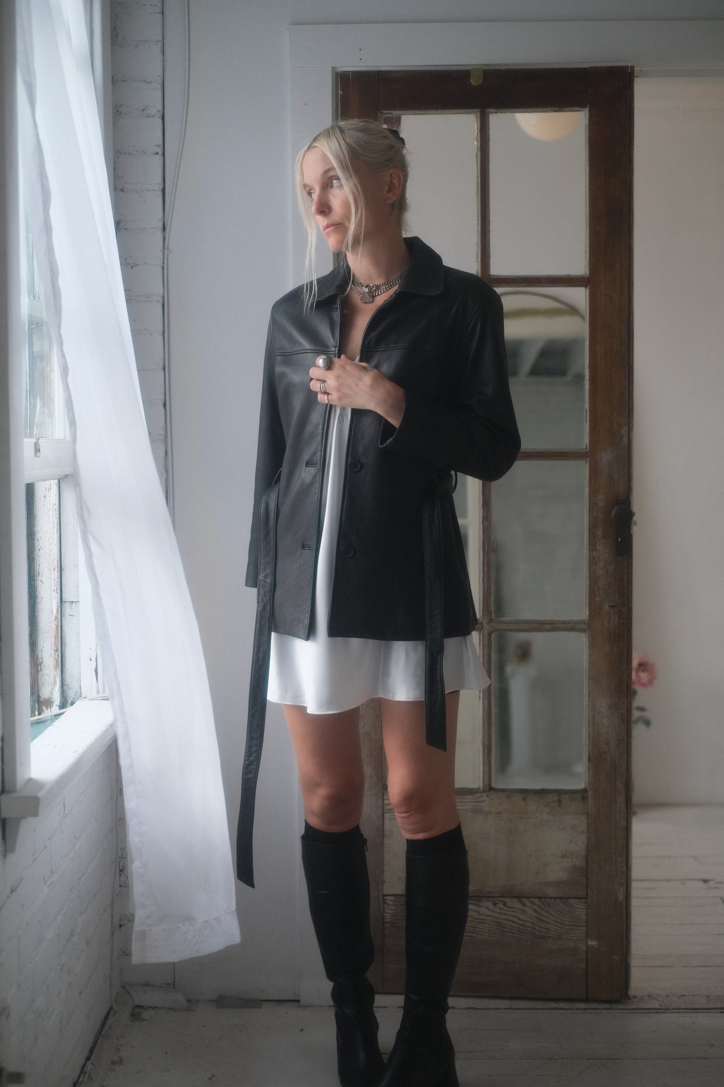 1990s Belted Leather Jacket
