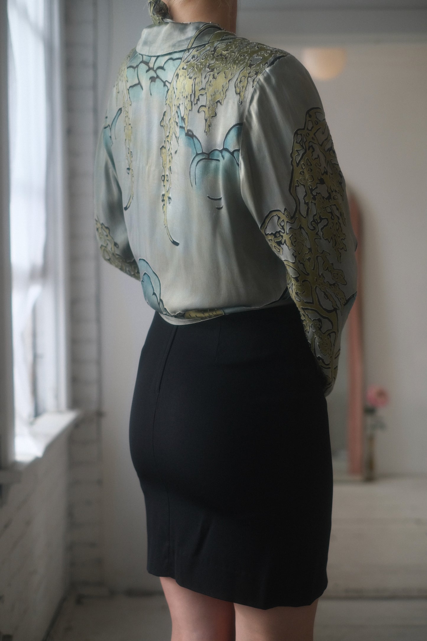 1990s Silk Art Blouse