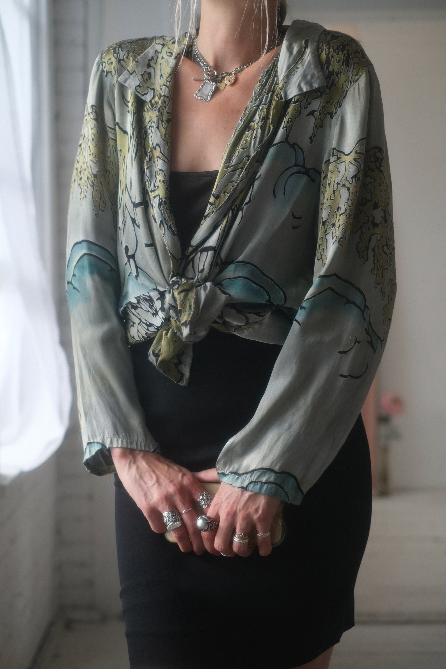 1990s Silk Art Blouse