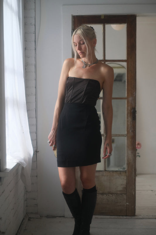 1980s Noir Mini Skirt