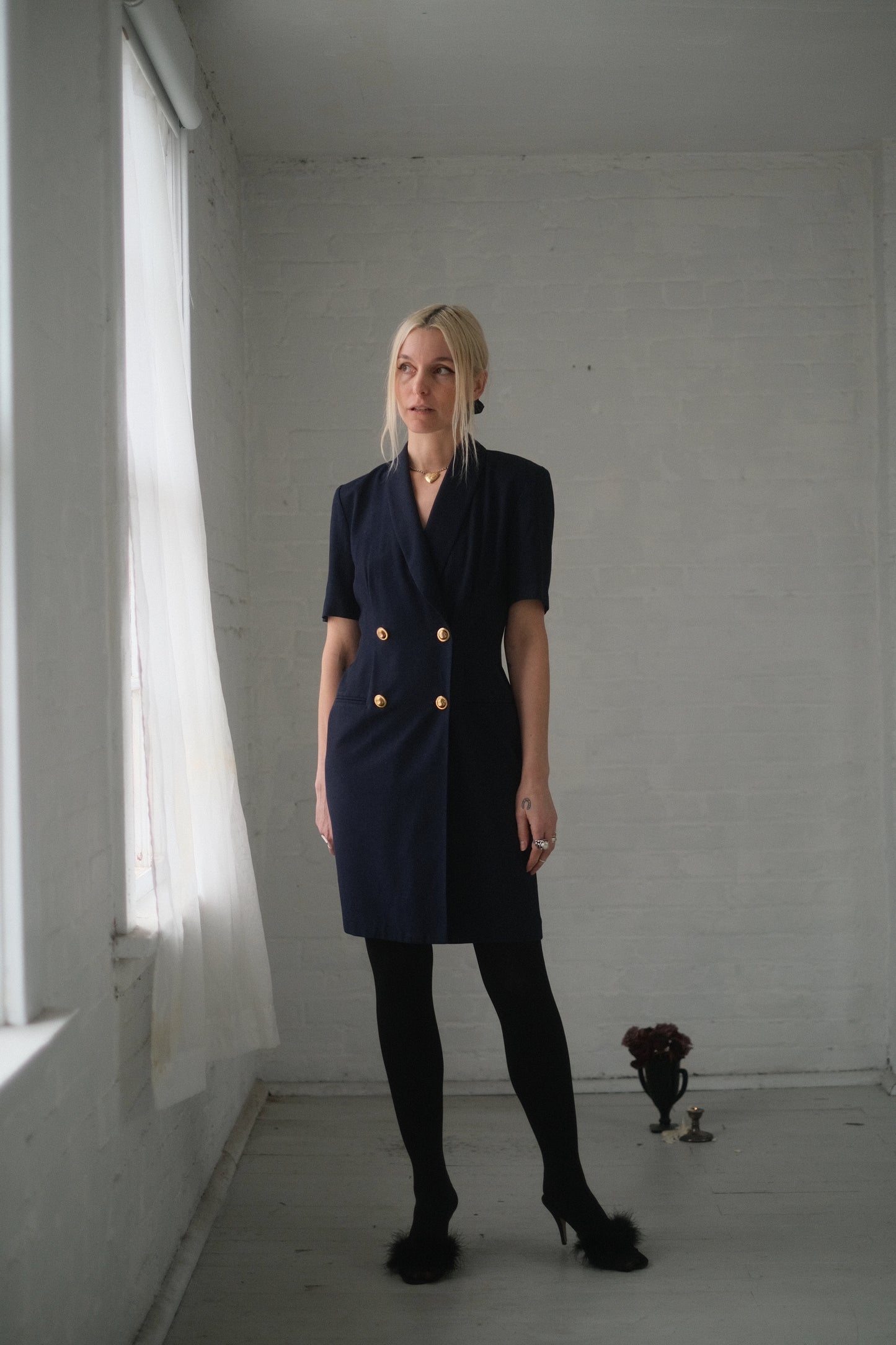 1980s Navy Blazer Dress