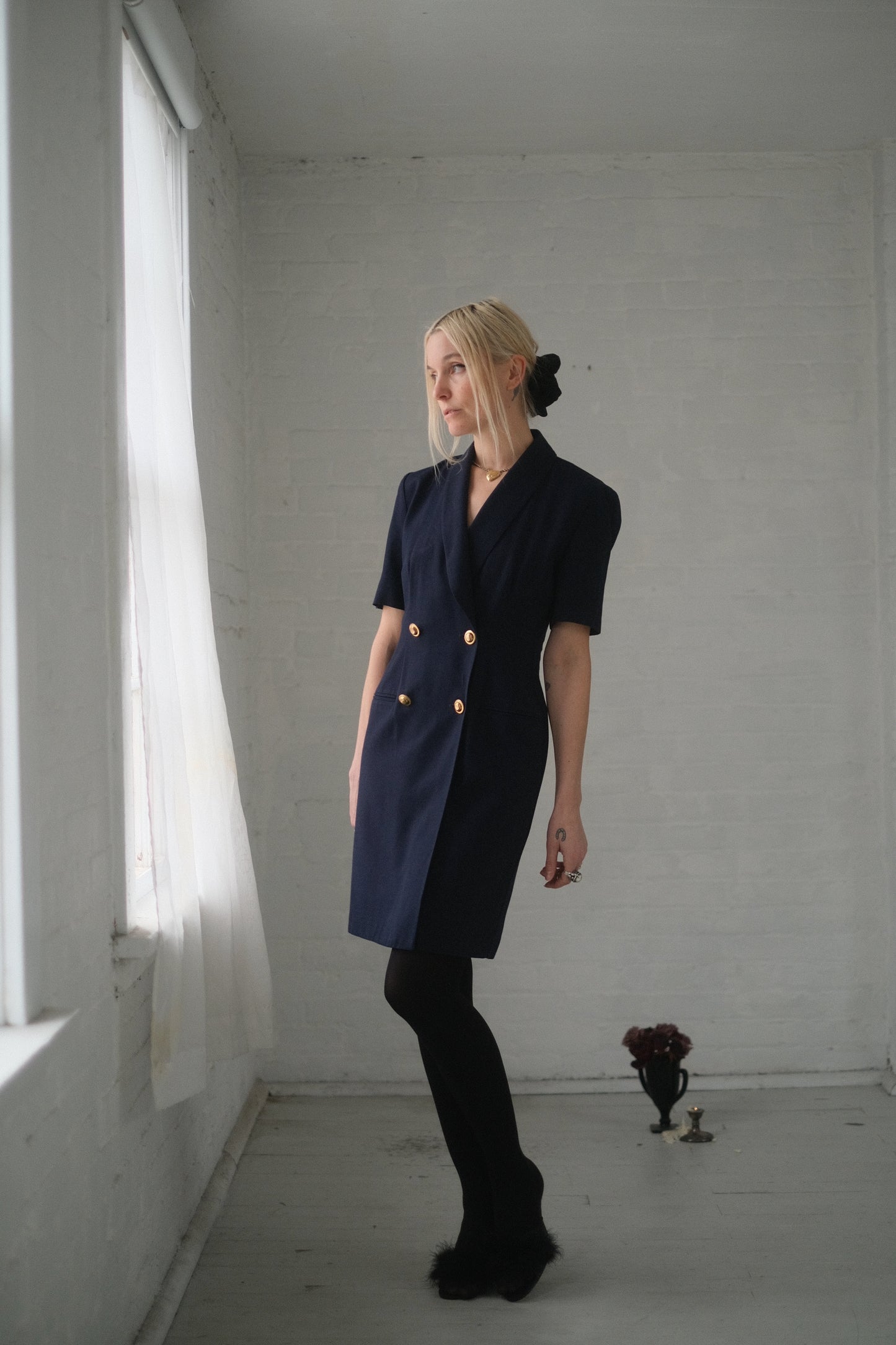 1980s Navy Blazer Dress