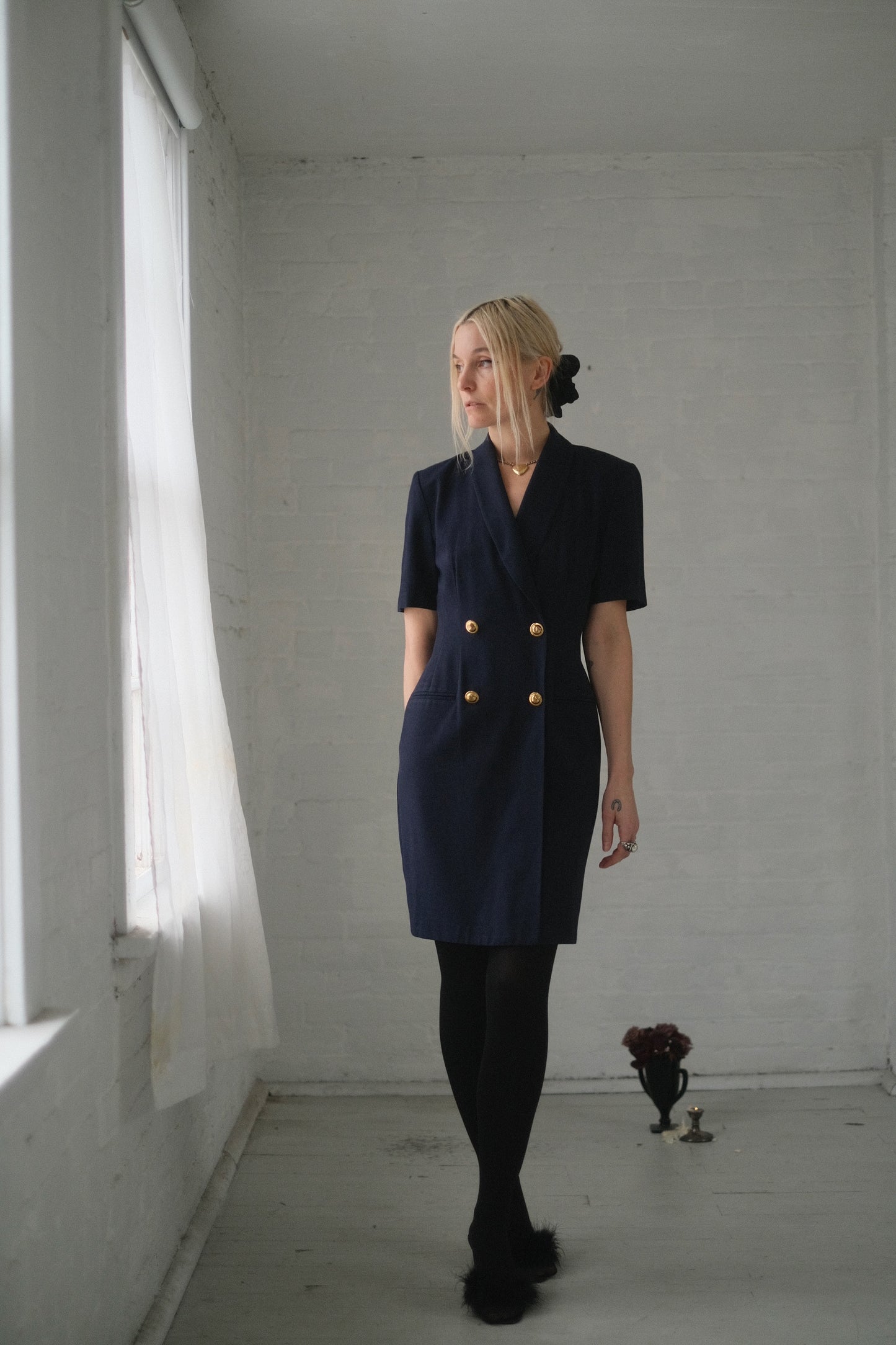 1980s Navy Blazer Dress