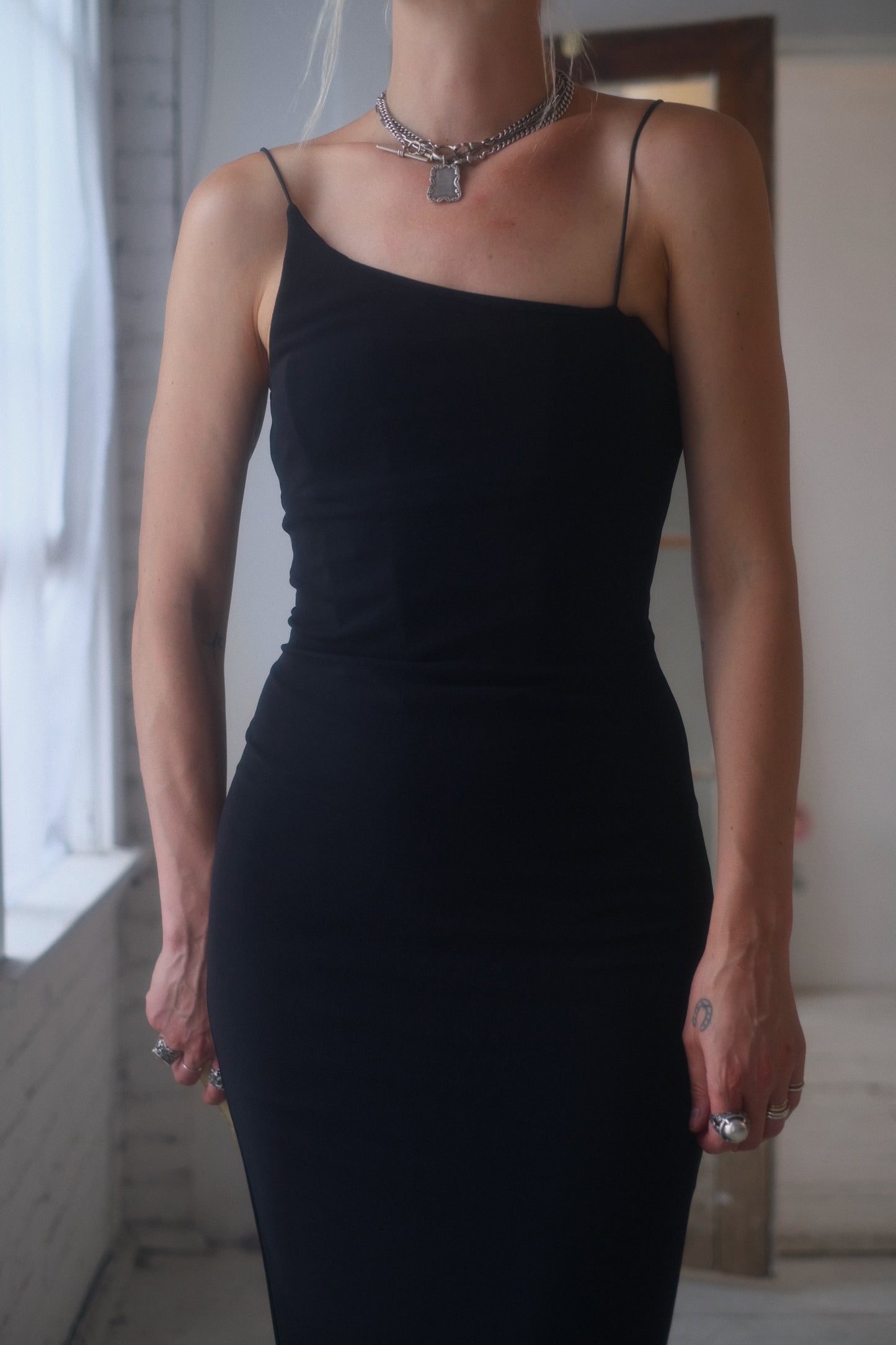 1990s Asymmetrical Maxi Dress