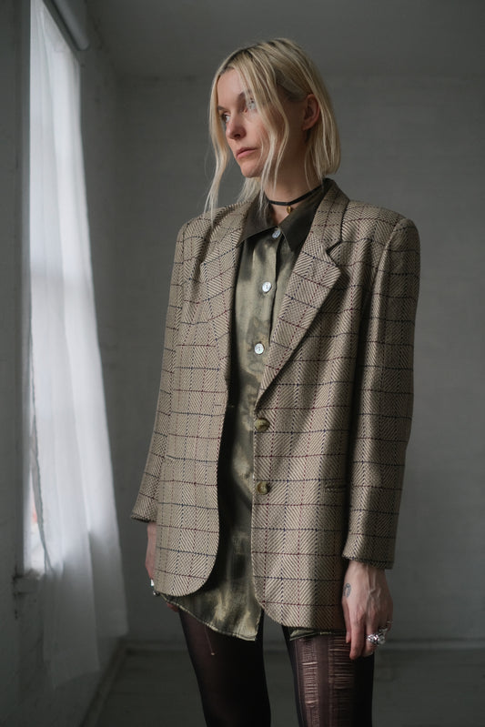 1980s Golden Plaid Blazer