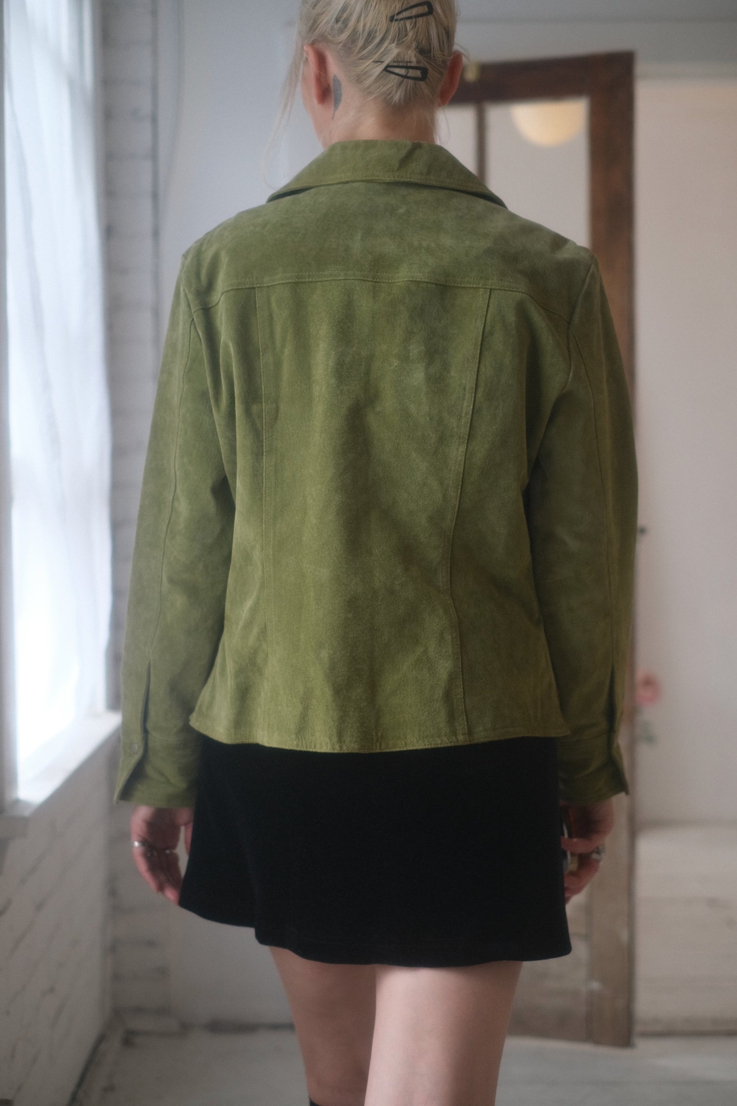 2000s Lime Suede Jacket