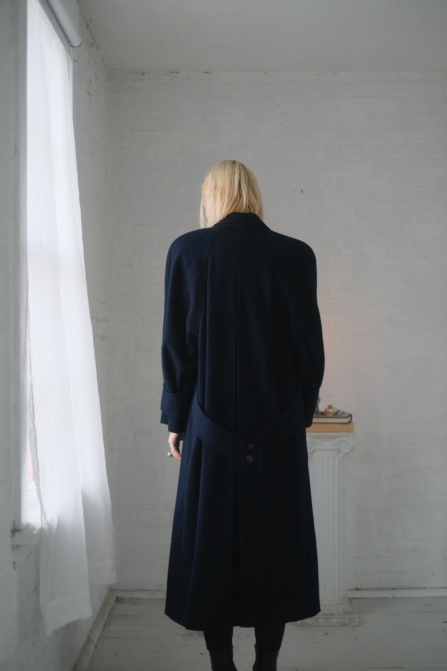 1980s Midnight Wool Overcoat