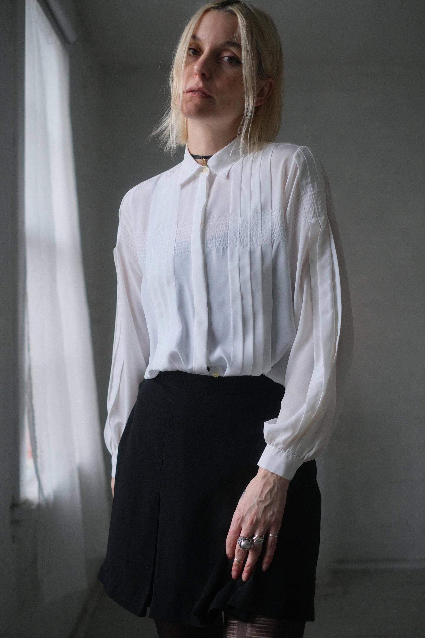 1980s Pleat Blouse