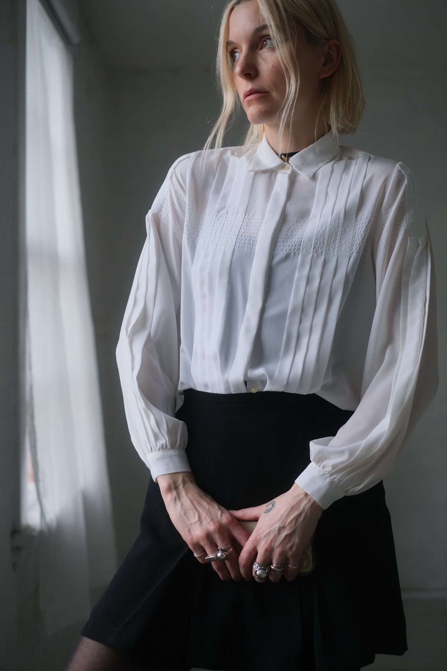 1980s Pleat Blouse