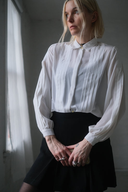 1980s Pleat Blouse