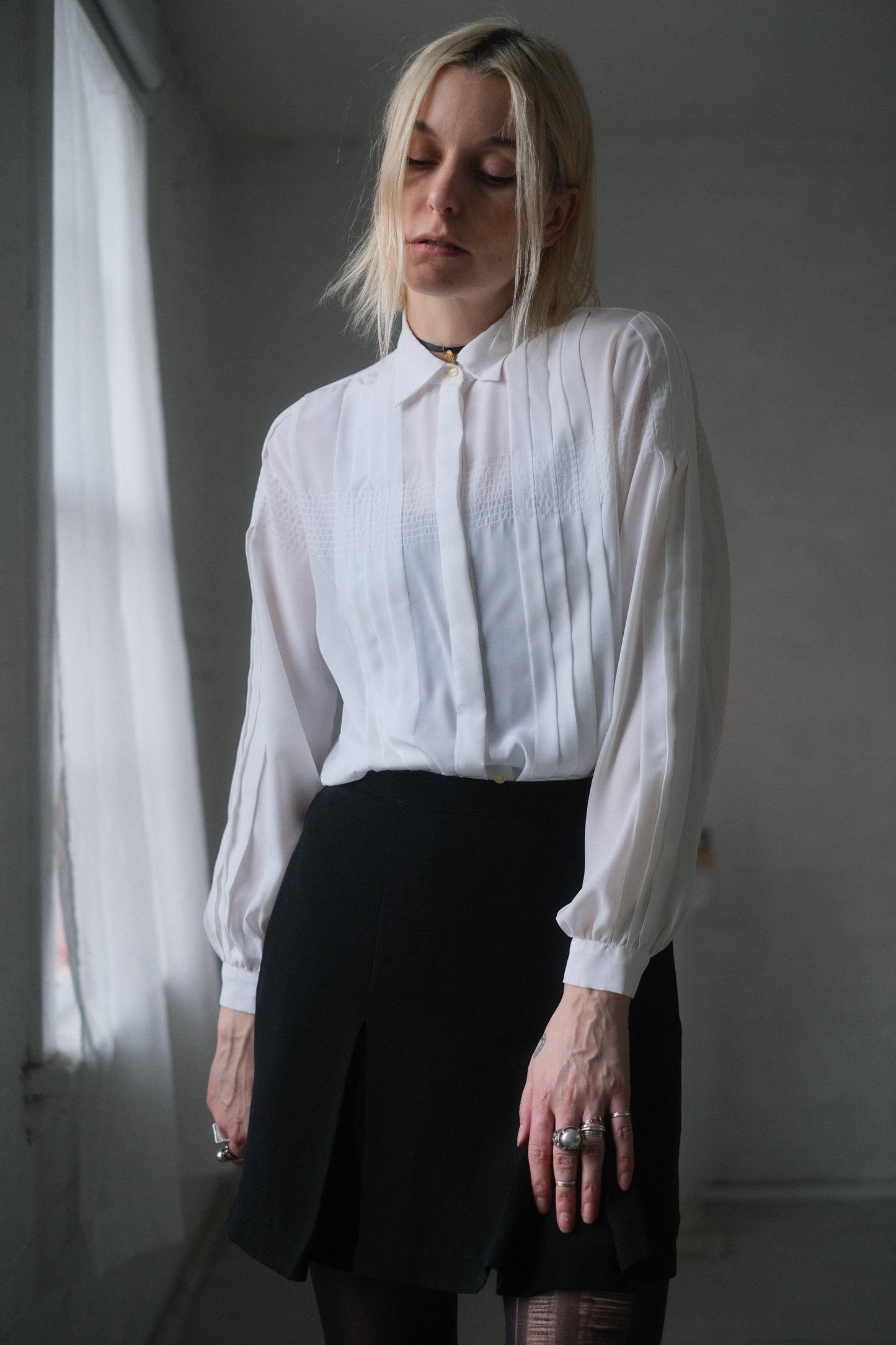 1980s Pleat Blouse