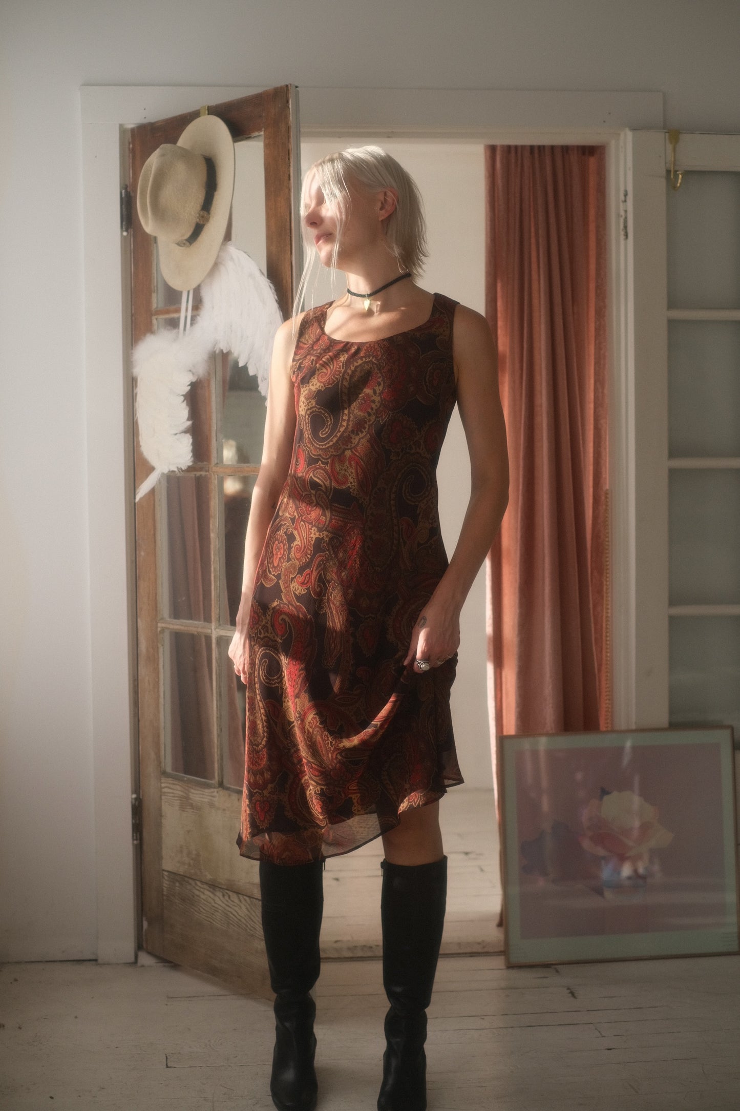 2000s Mocha Paisley Dress