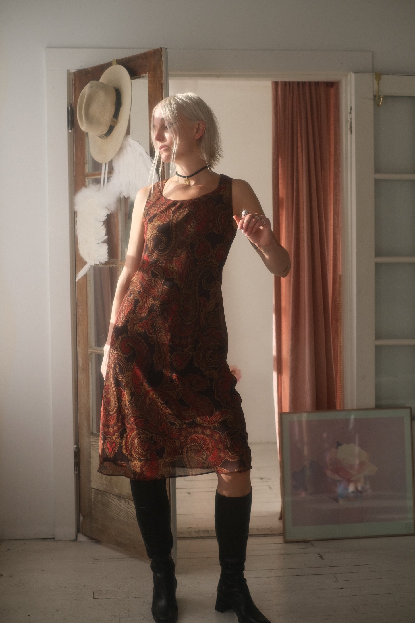 2000s Mocha Paisley Dress