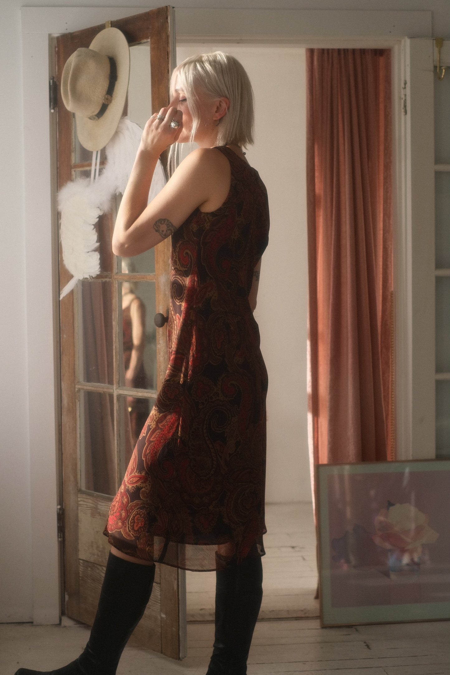 2000s Mocha Paisley Dress