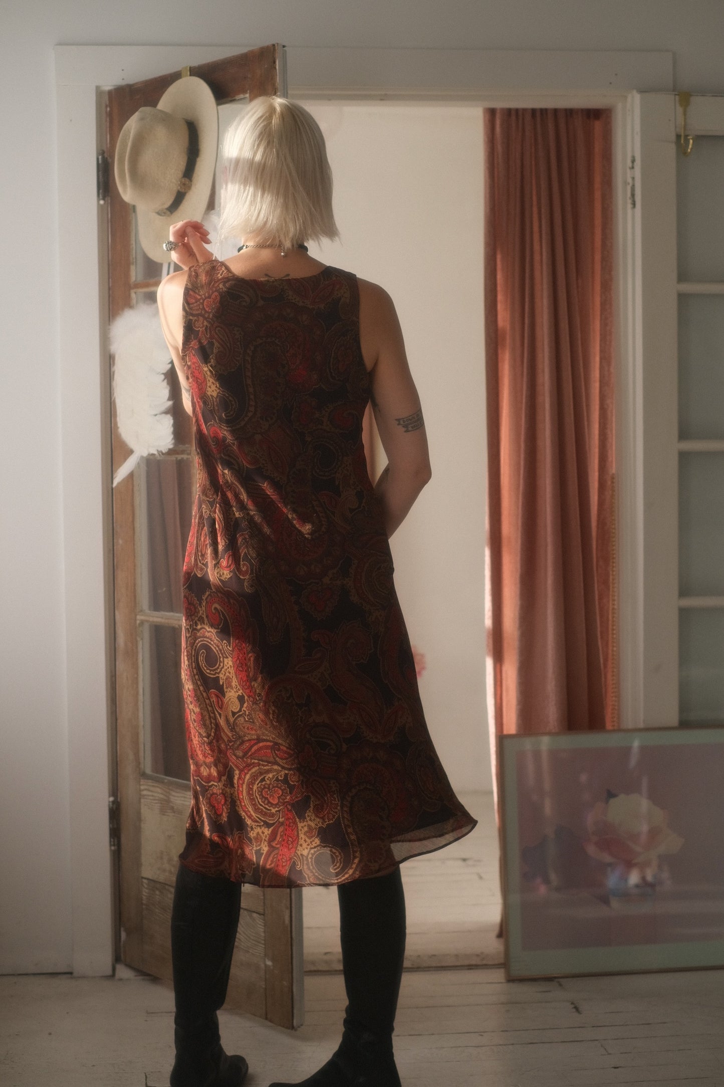 2000s Mocha Paisley Dress