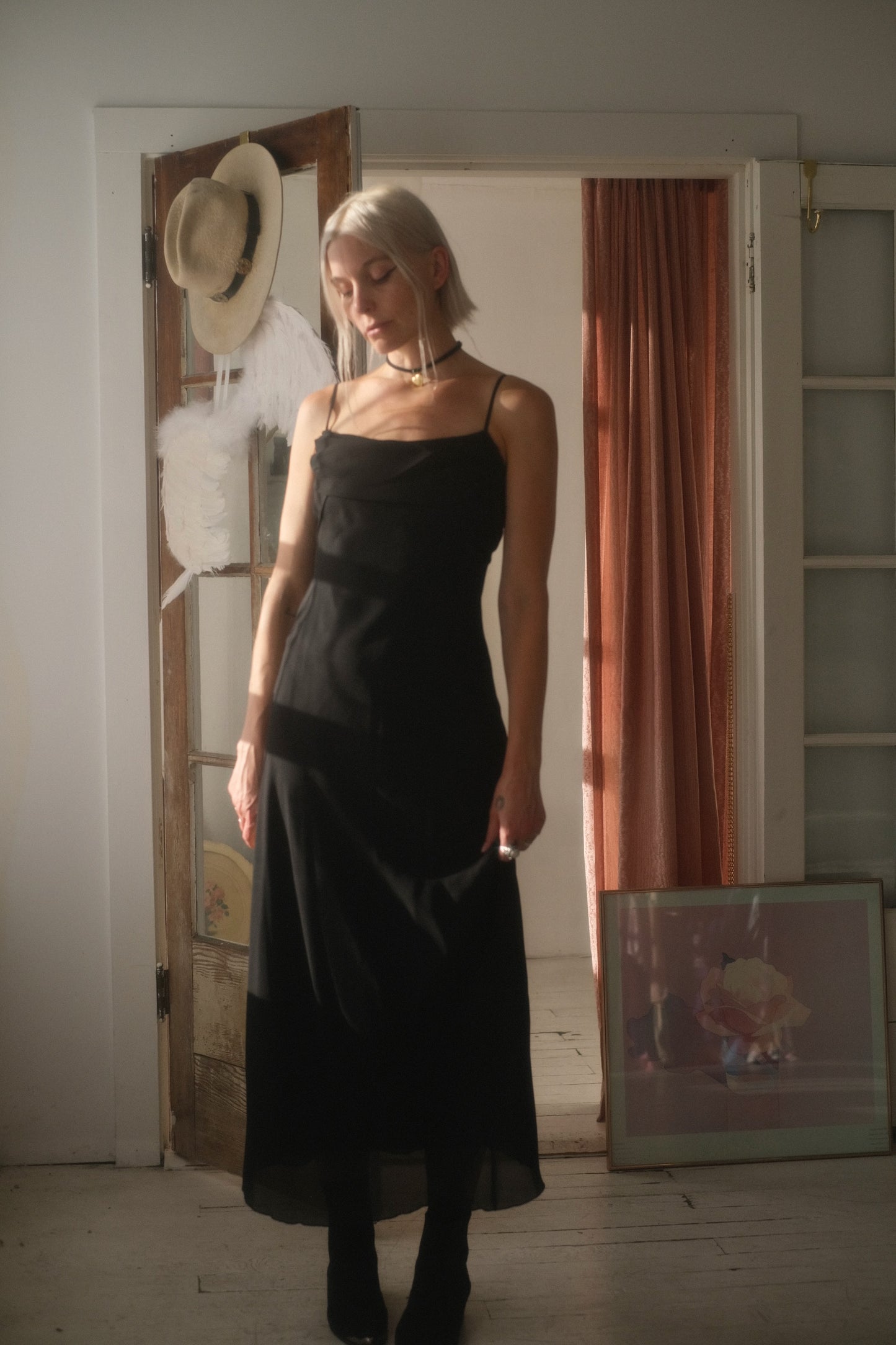 2000s Noir Veil Gown