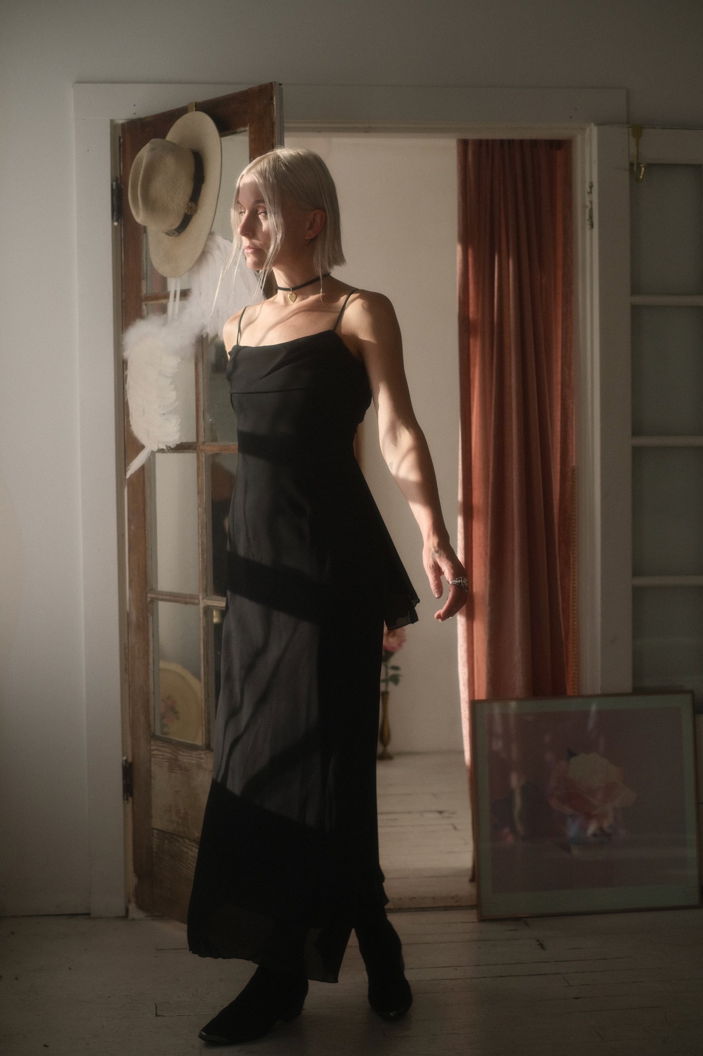 2000s Noir Veil Gown