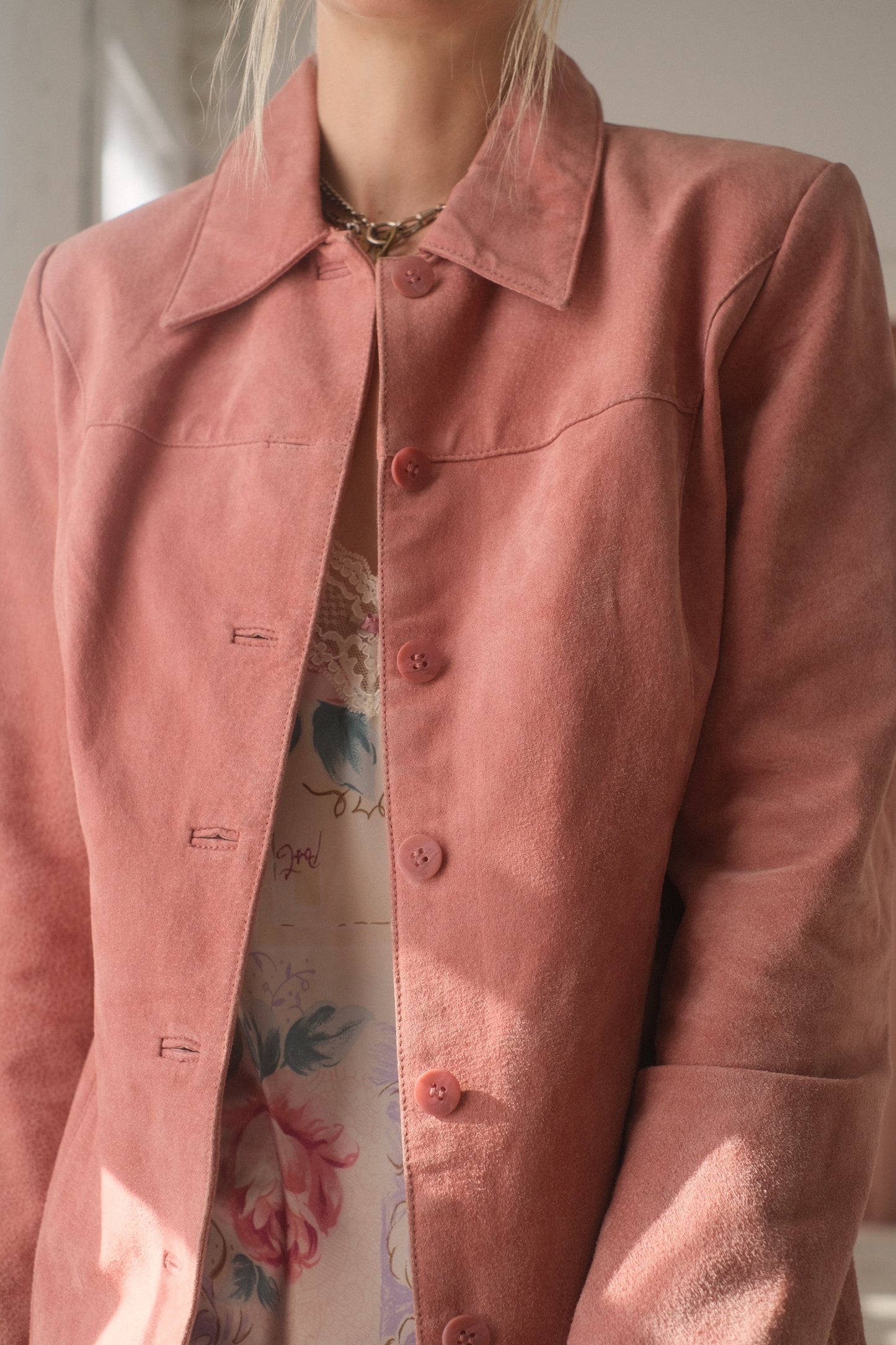 2000s Blush Suede Jacket