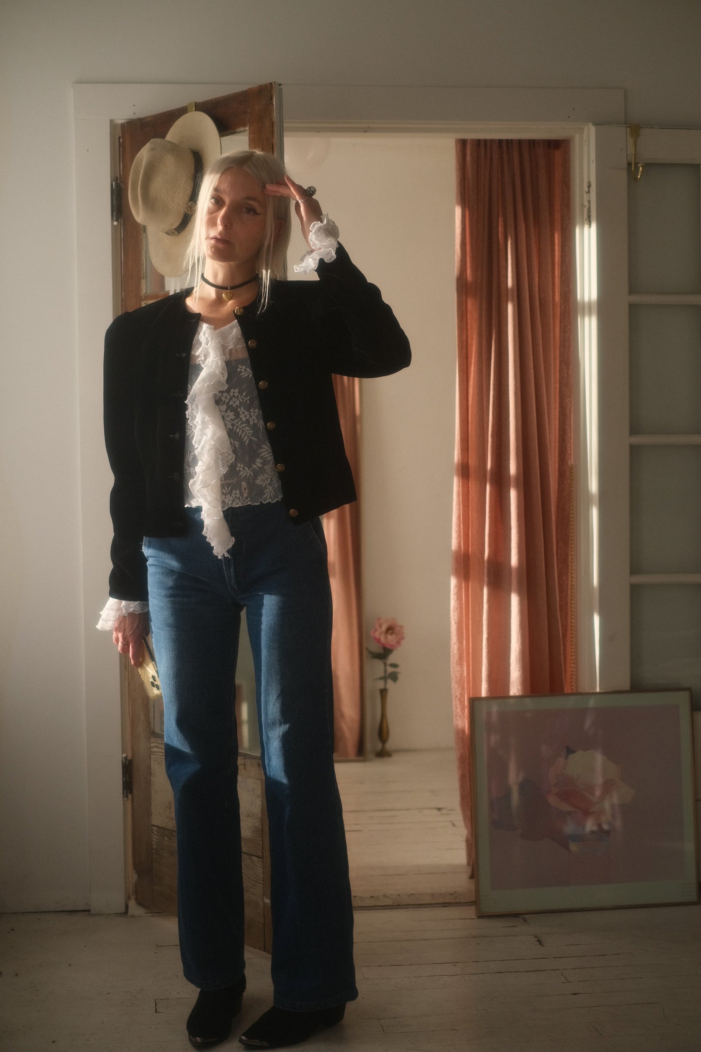1980s Velvet Puff Sleeve Jacket