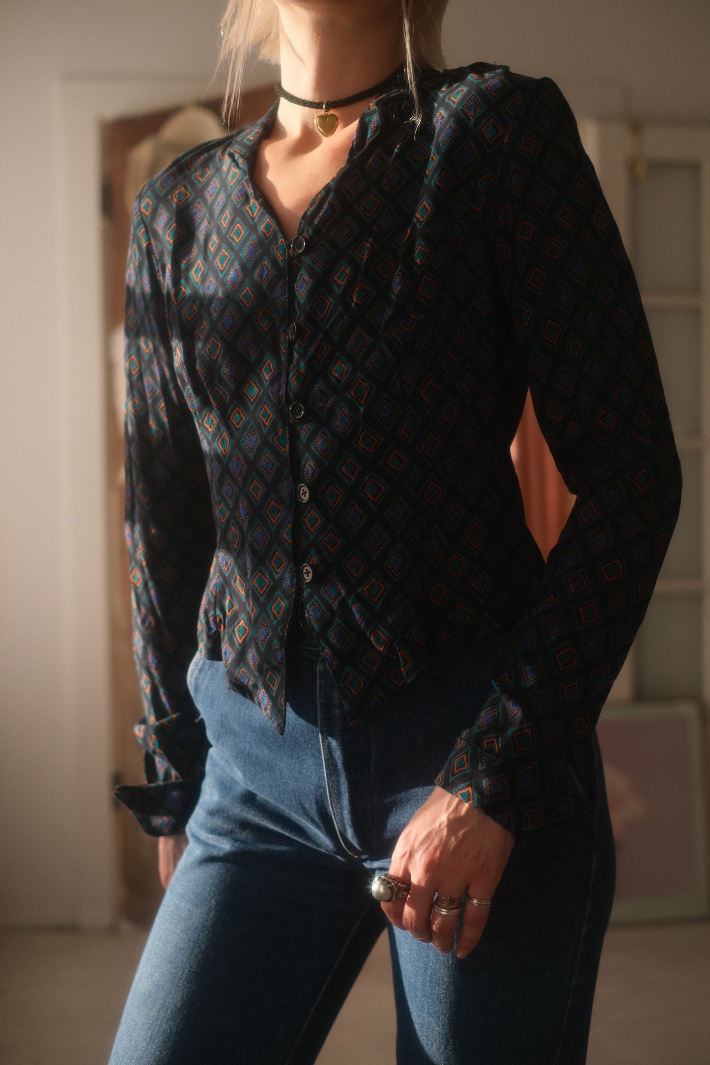 1980s Country Diamond Top