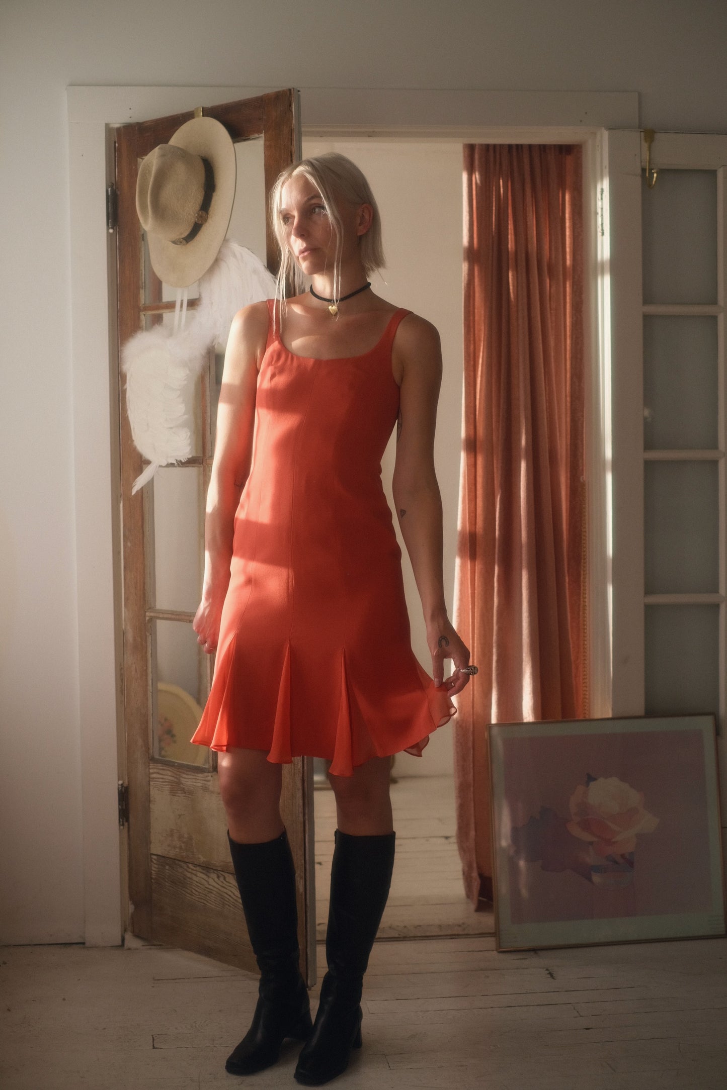 2000s Silk Coral Dress