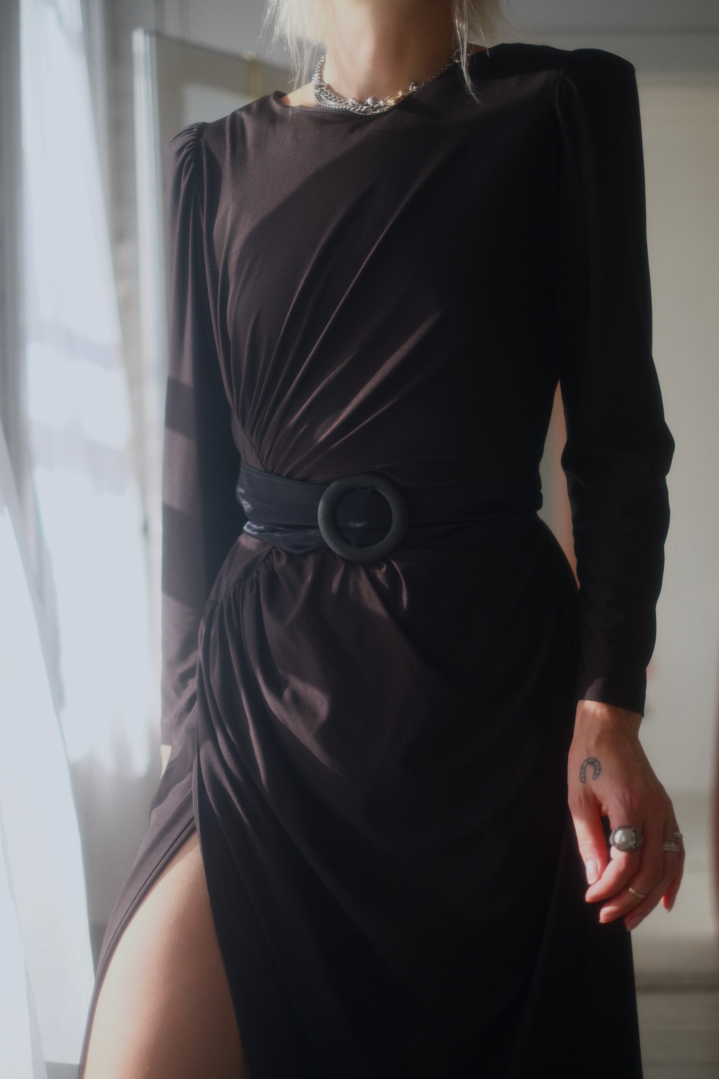 1980s Disco Noir Dress