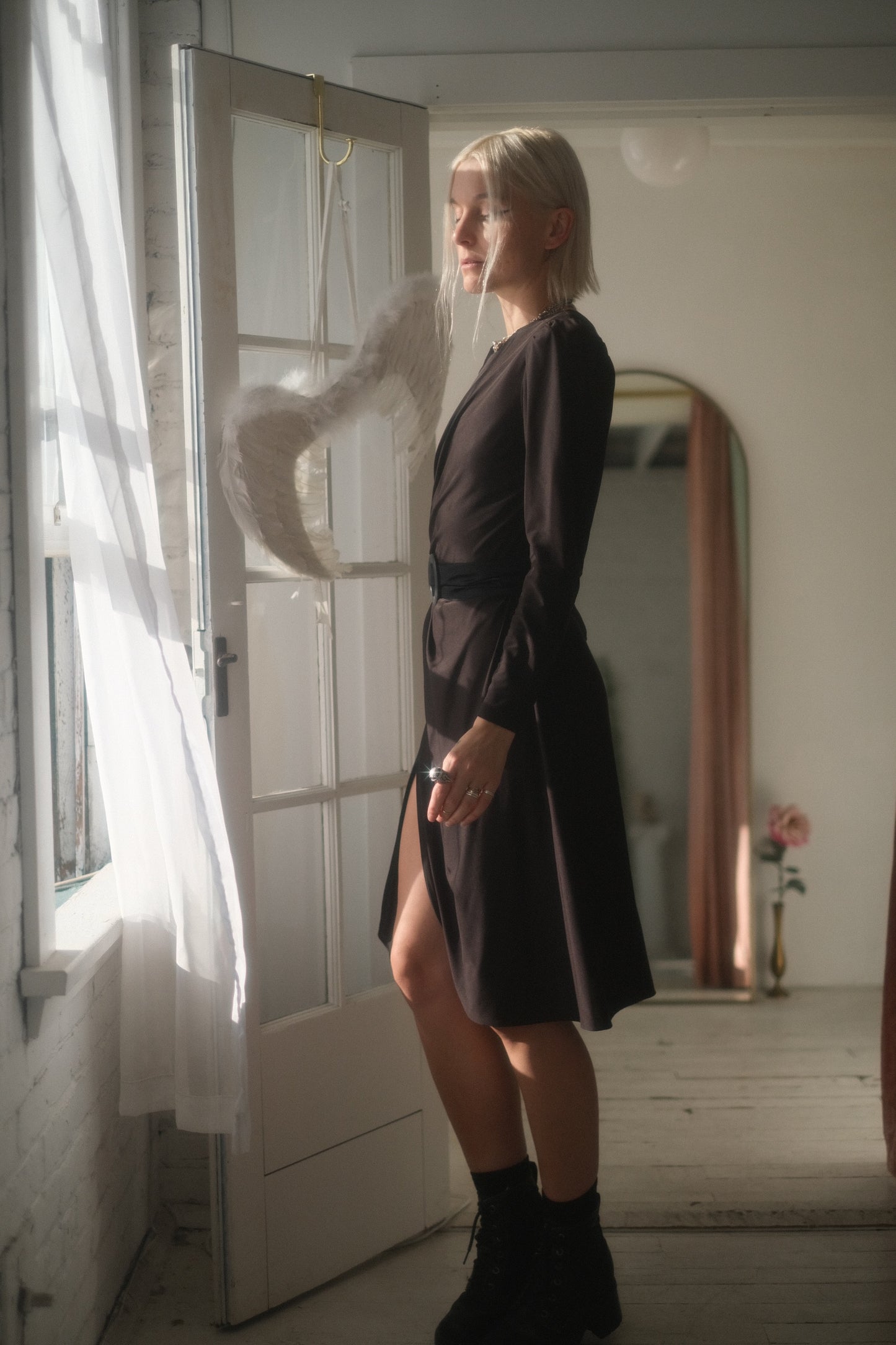 1980s Disco Noir Dress