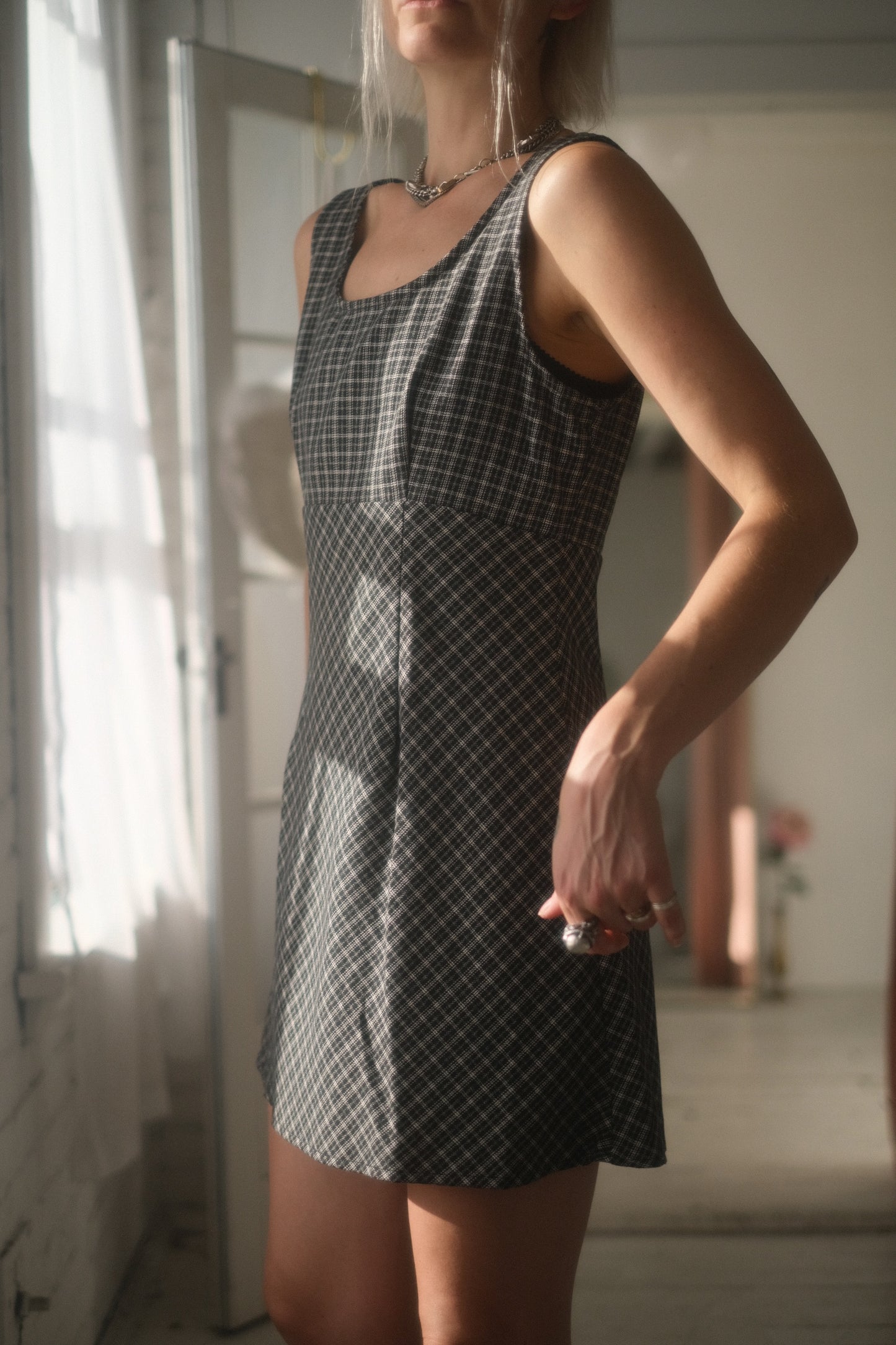1990s Plaid Mini Dress