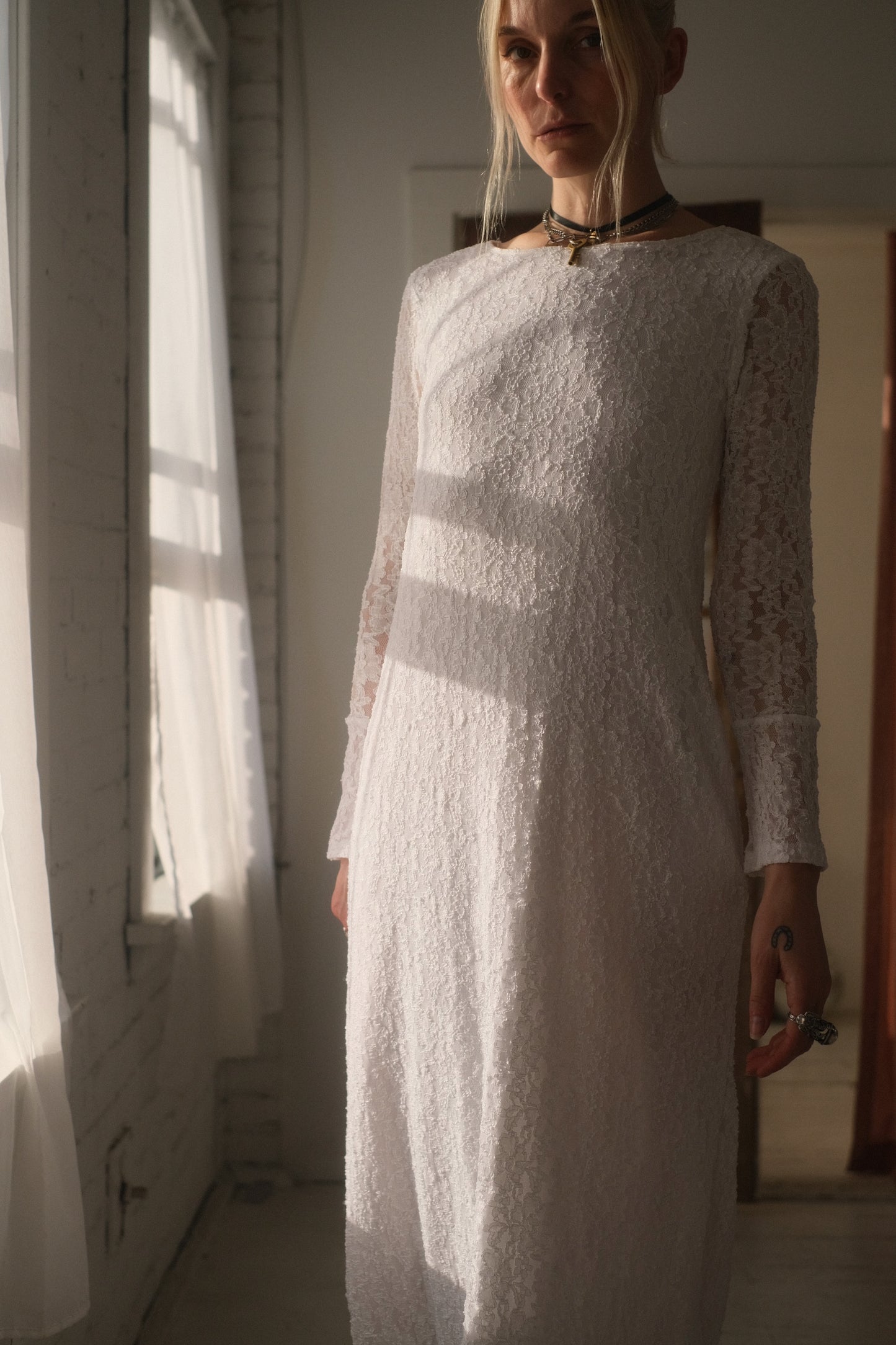 1990s Ivory Lace Dress