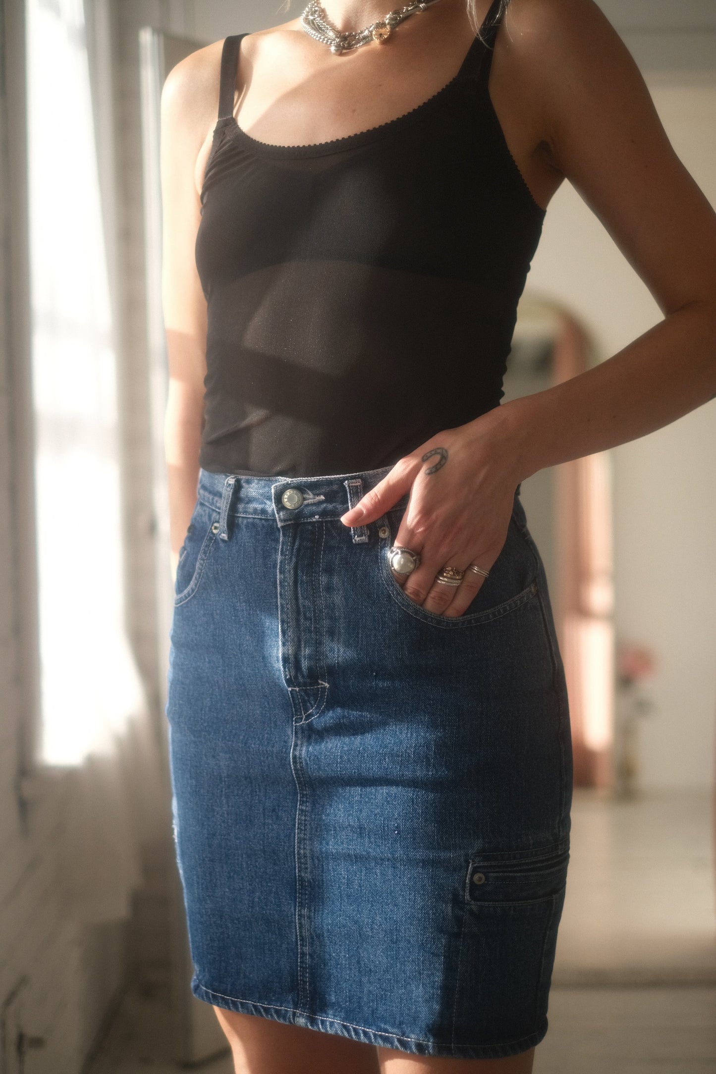 1980s Esprit Jean Skirt