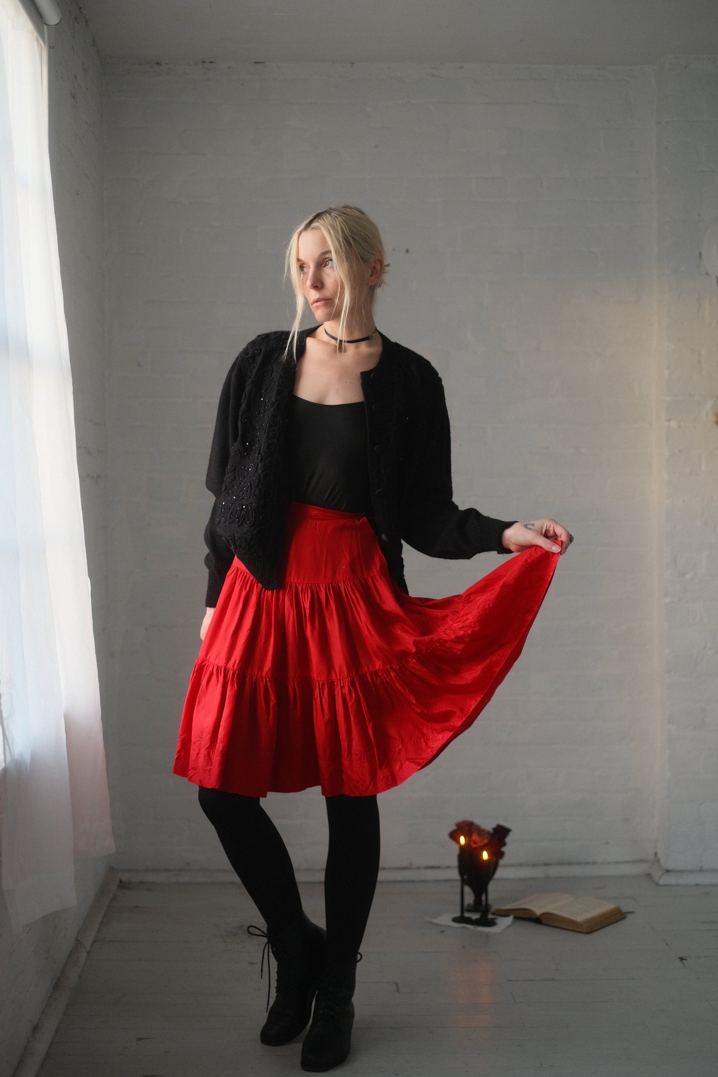 1960s Ruby Tiered Skirt