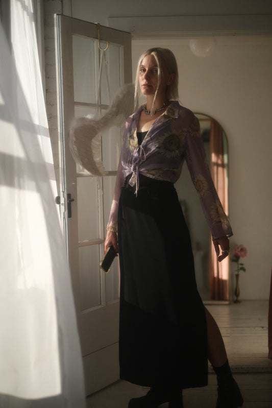 1990s Noir Maxi Skirt