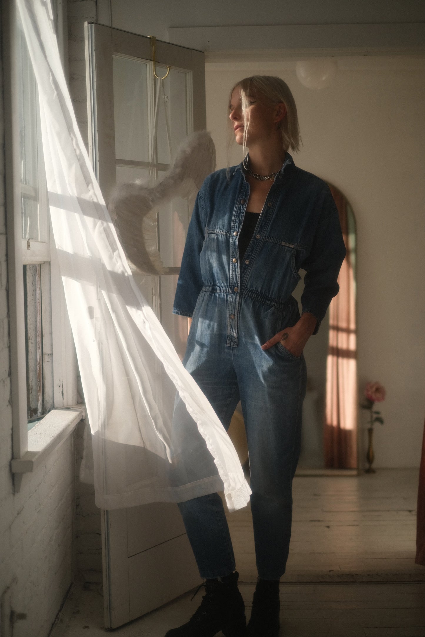 1980s Denim Jumpsuit