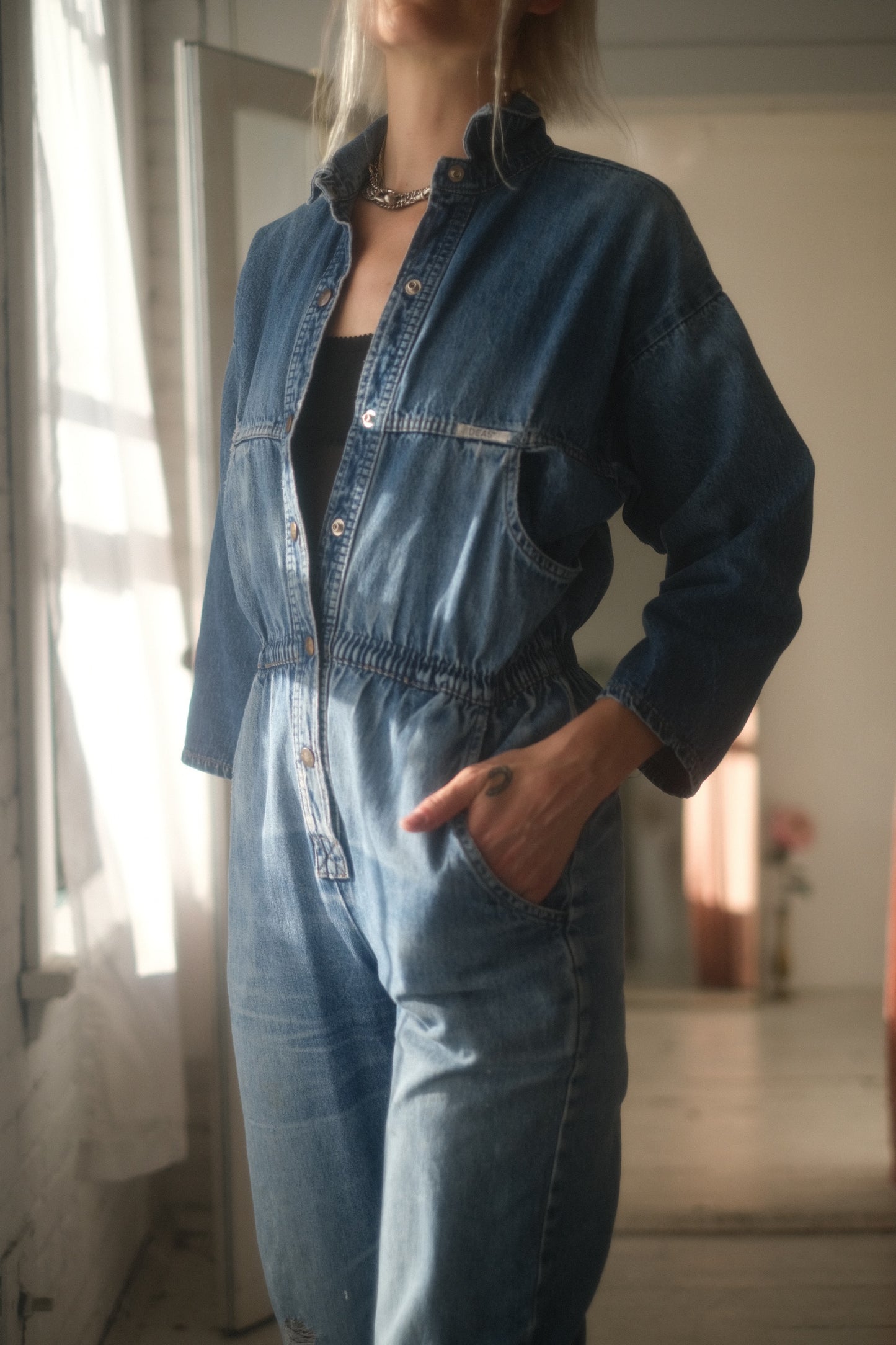 1980s Denim Jumpsuit