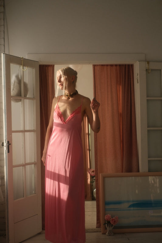 1970s Flamingo Slip Gown