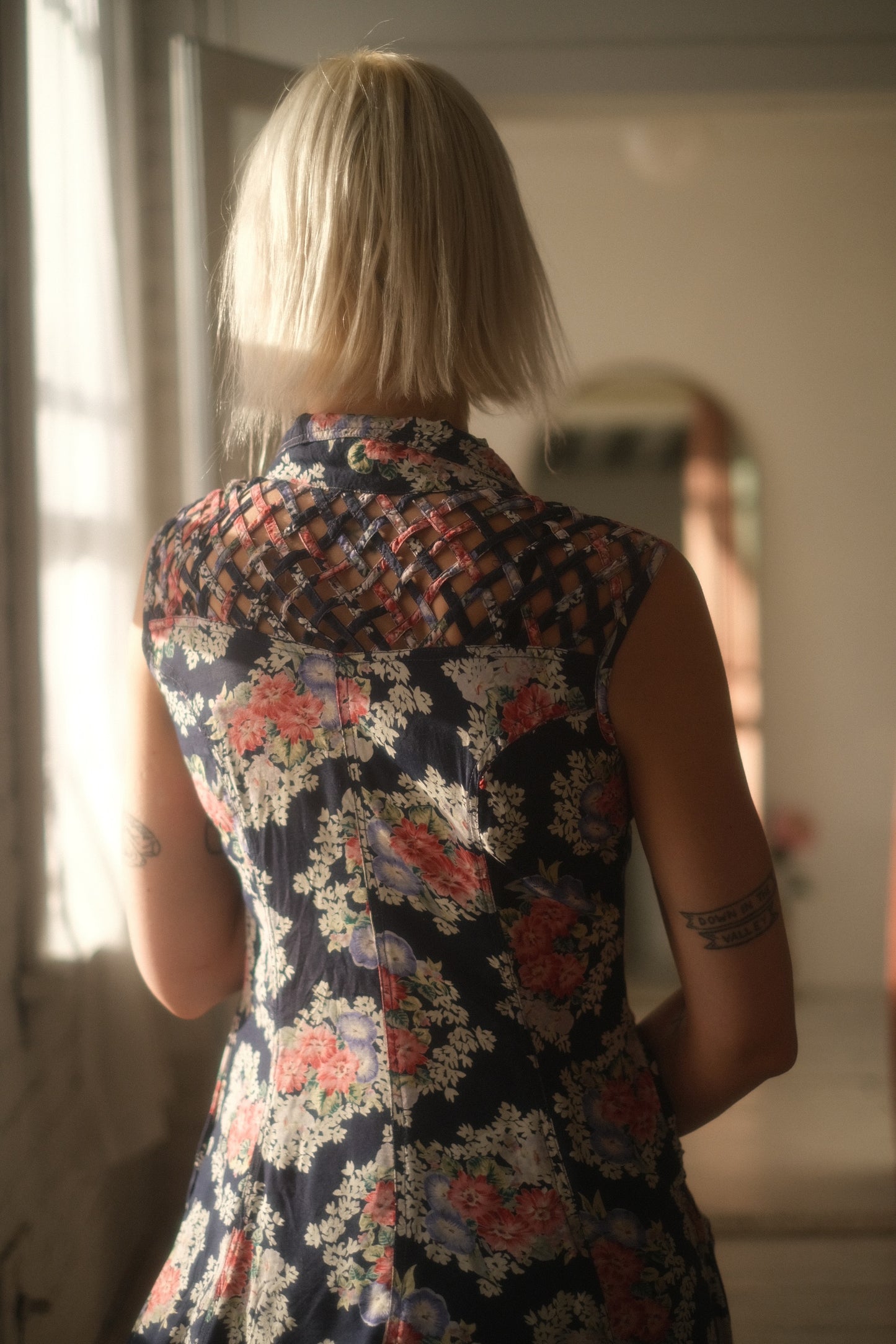 1980s Woven Garden Dress