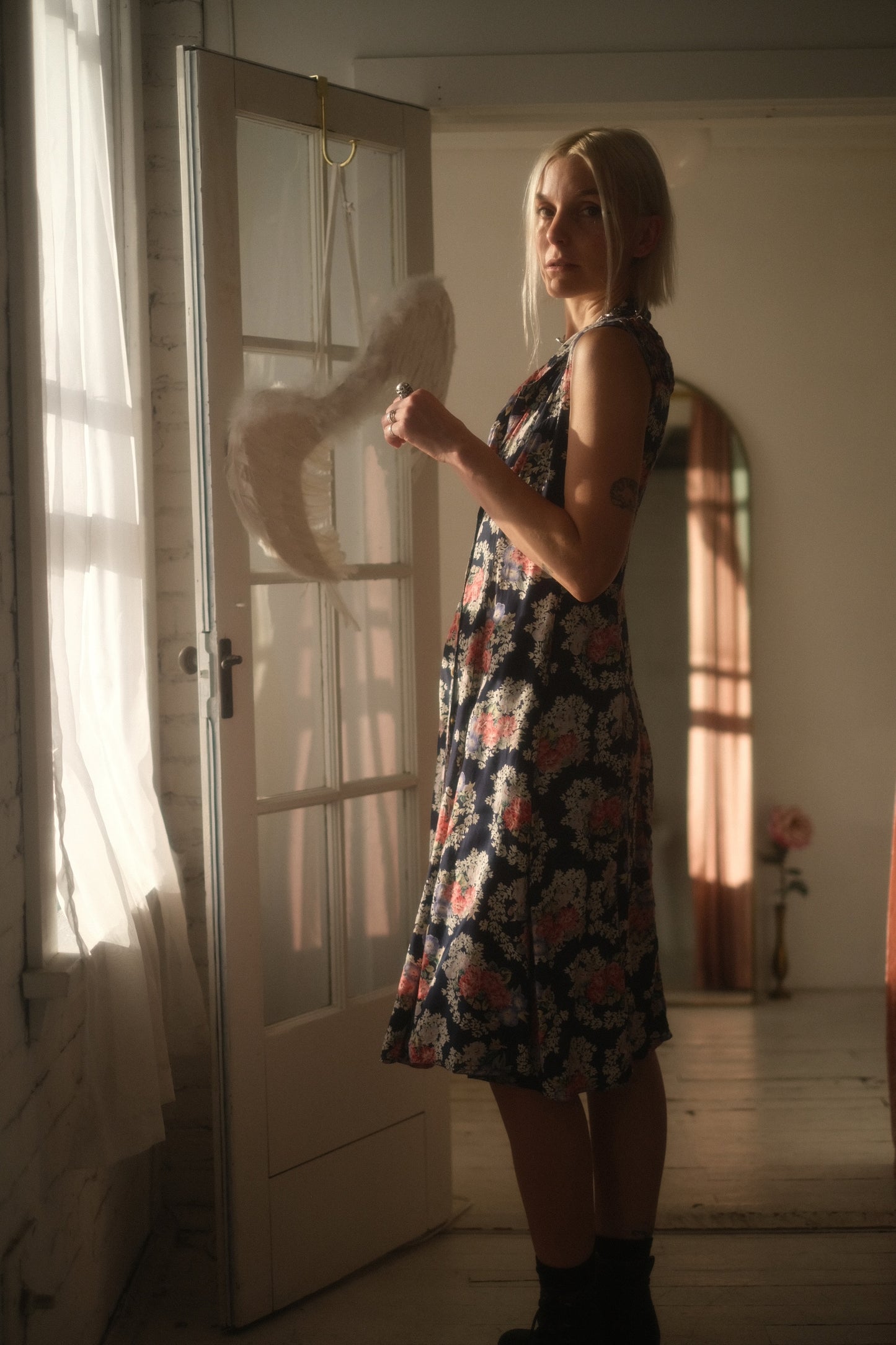 1980s Woven Garden Dress