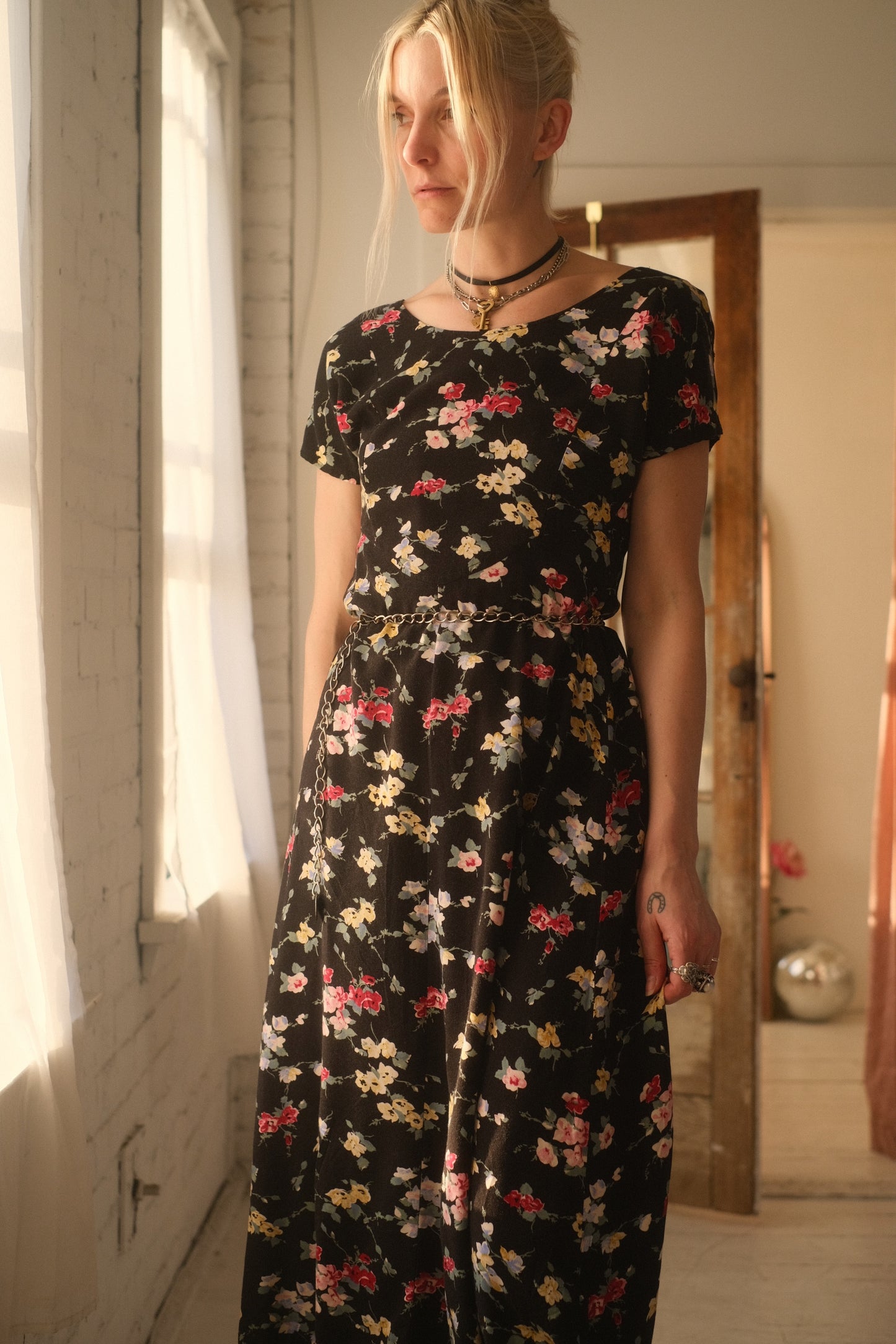 1990s Night Flora Dress