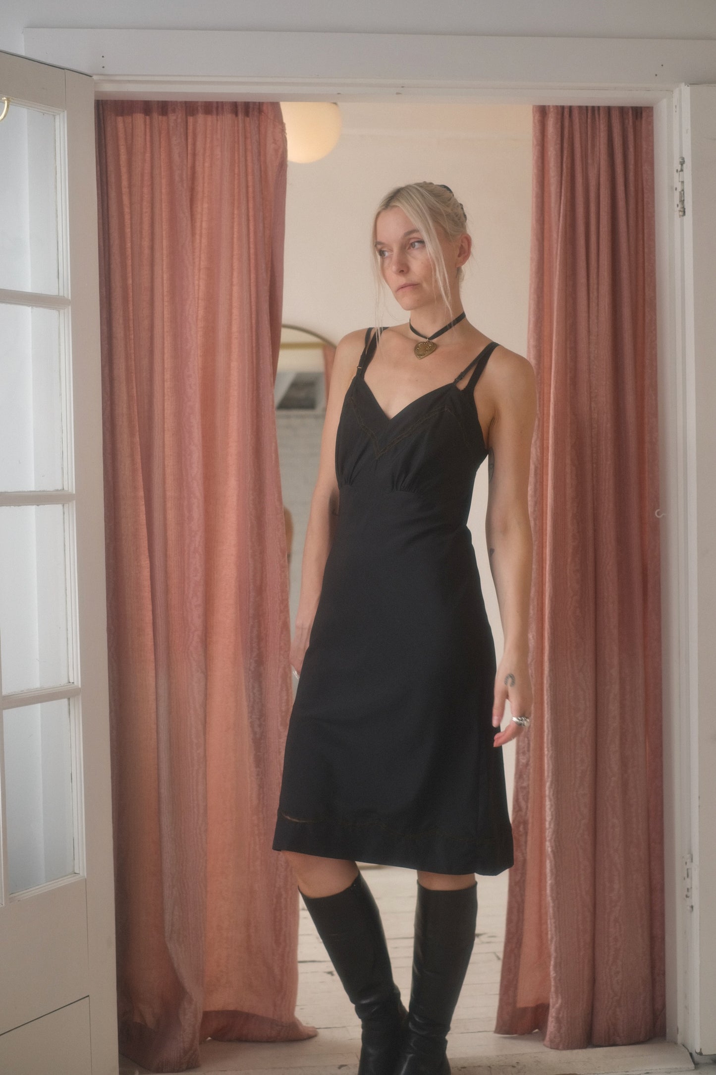 1940s Ebony Lace Slip